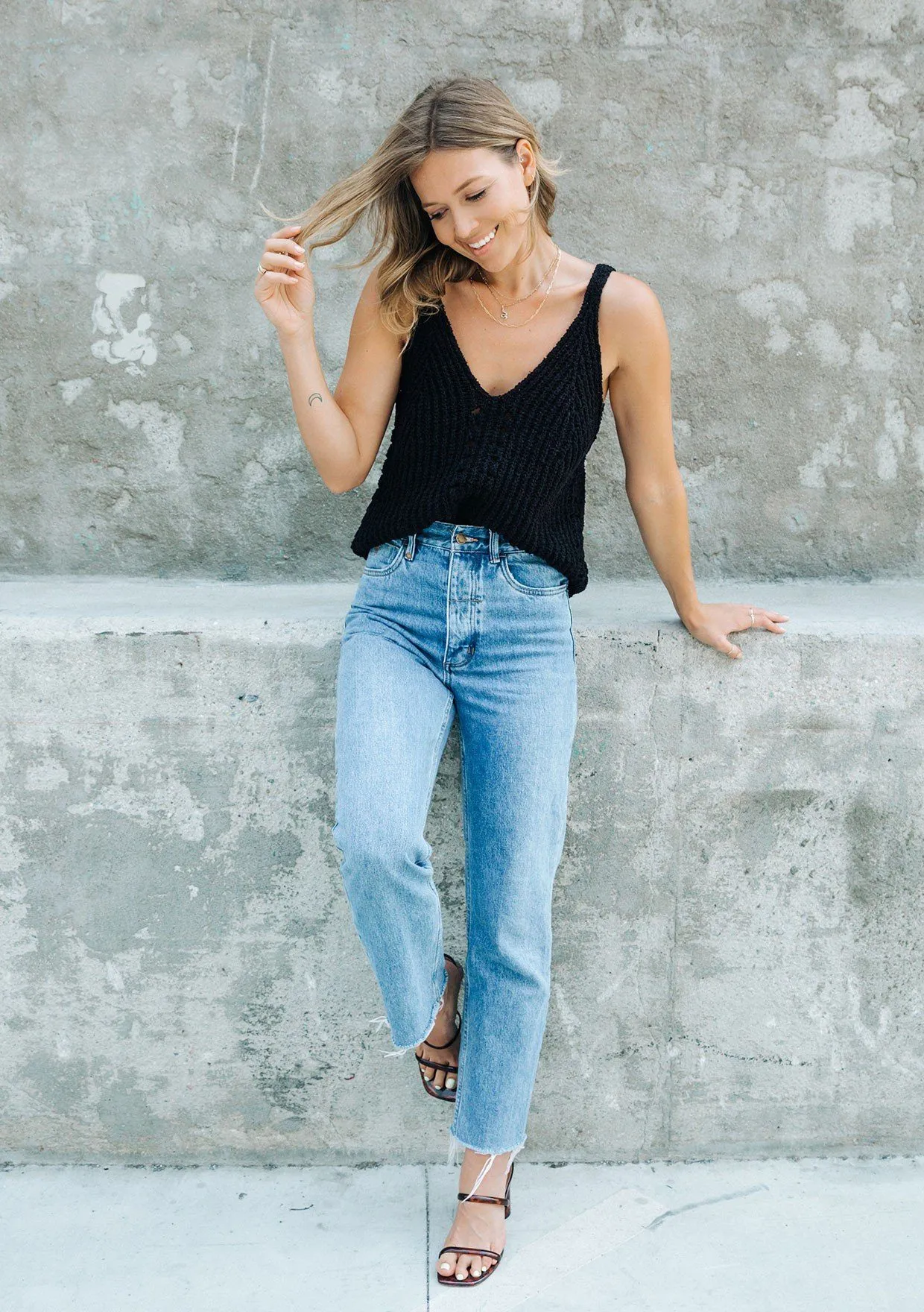 Rustic Ribbed Sweater Tank Top