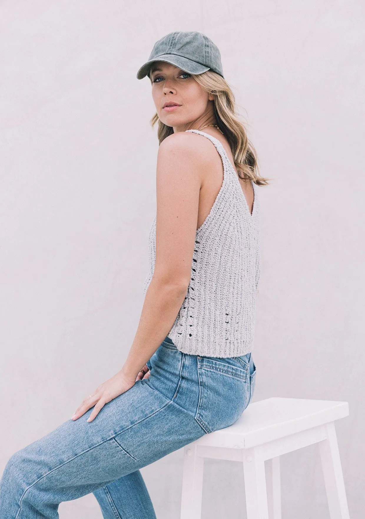 Rustic Ribbed Sweater Tank Top