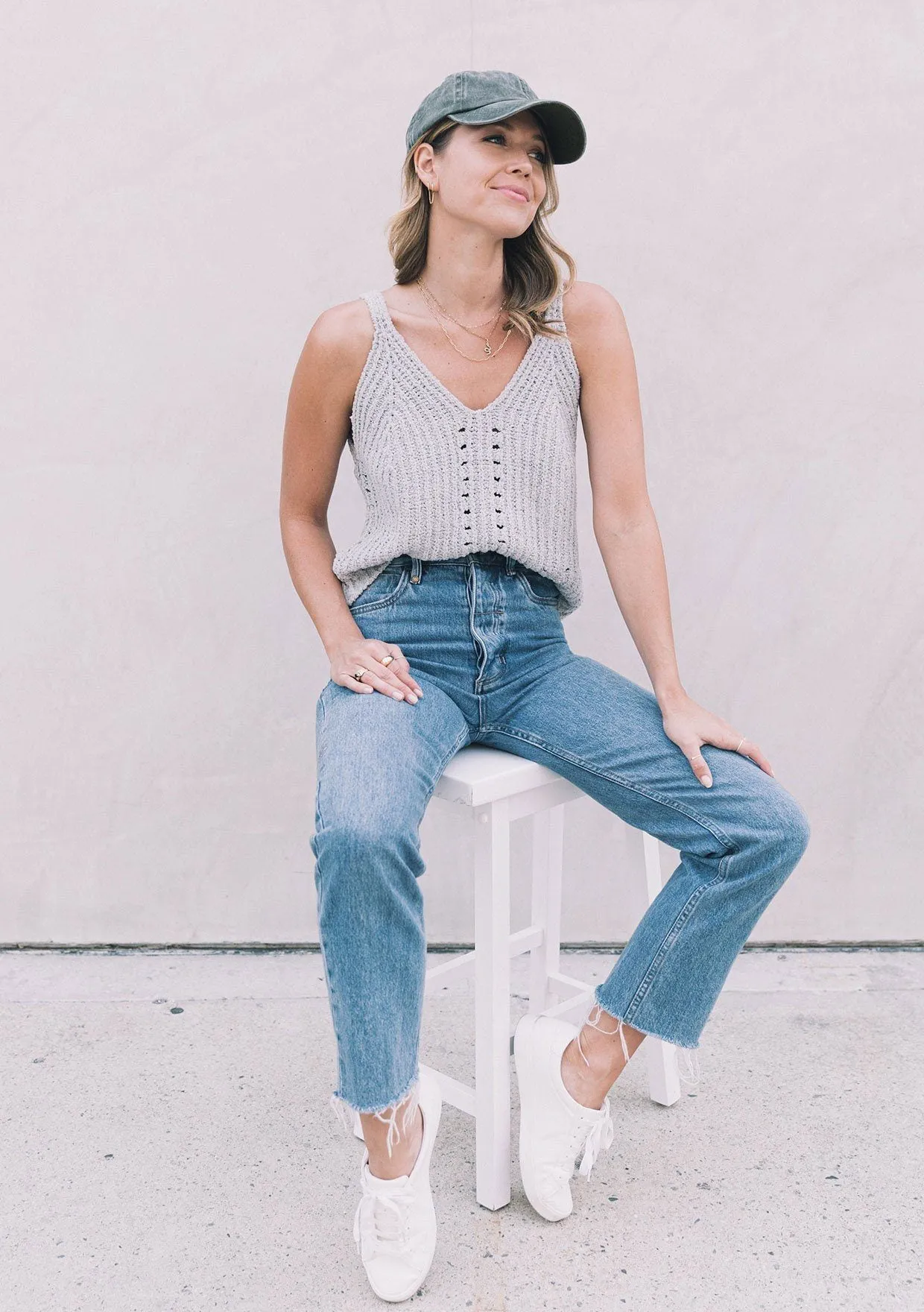 Rustic Ribbed Sweater Tank Top