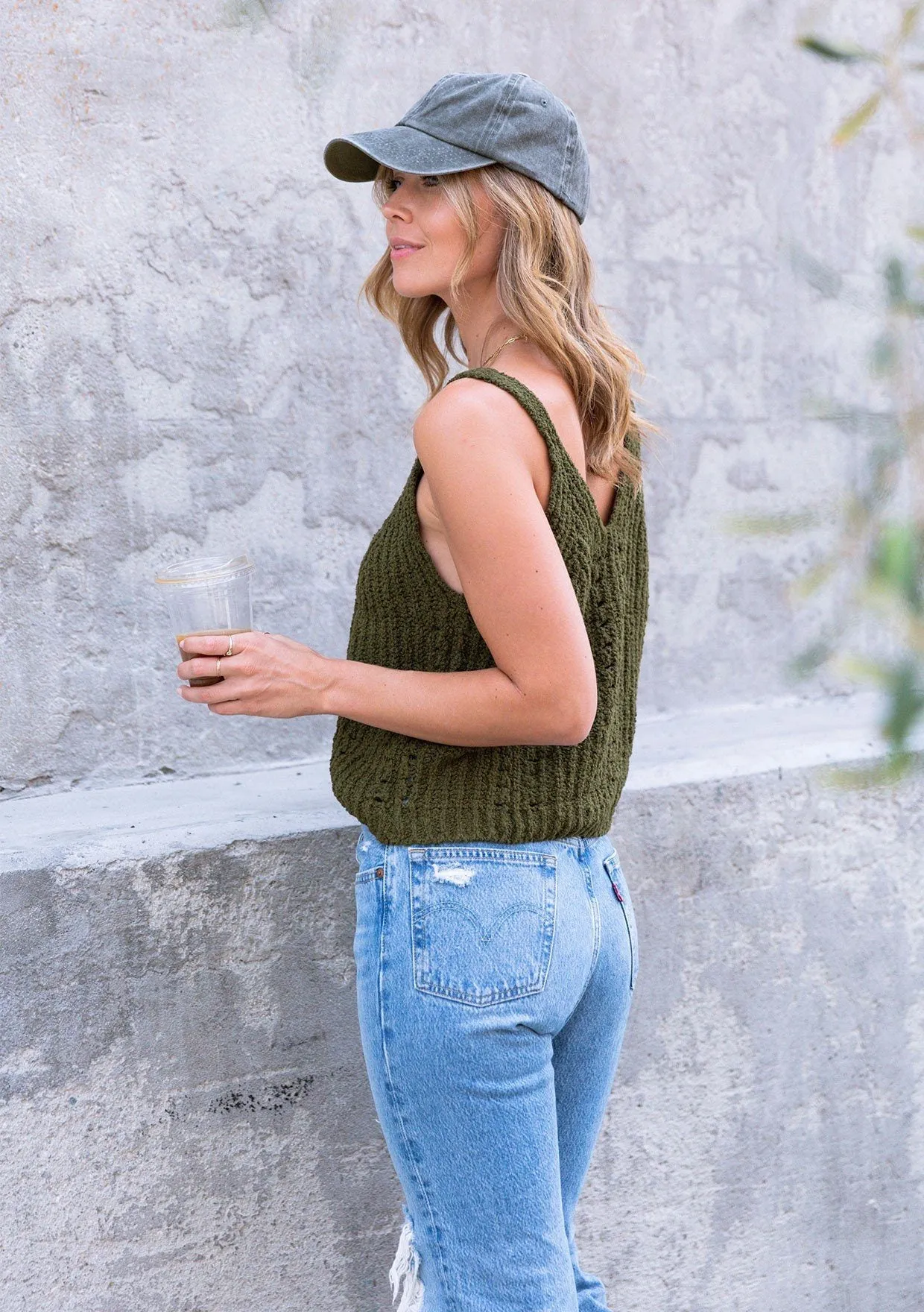 Rustic Ribbed Sweater Tank Top