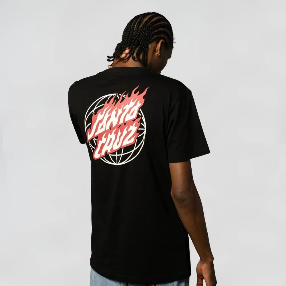 Santa Cruz T-Shirt Global Flame Dot - Black