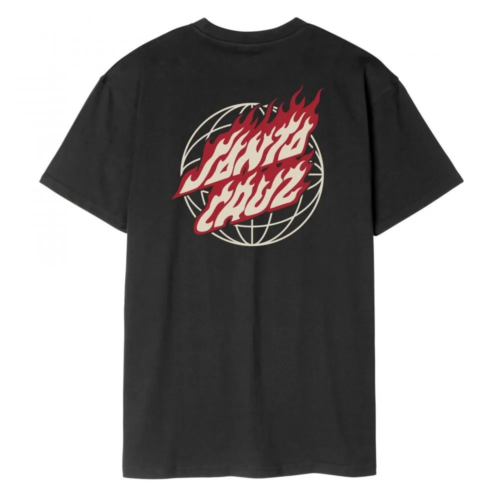 Santa Cruz T-Shirt Global Flame Dot - Black