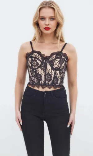 Sariq Black Corset Top