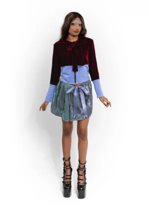 Satin/ silk velvet bubble skirt
