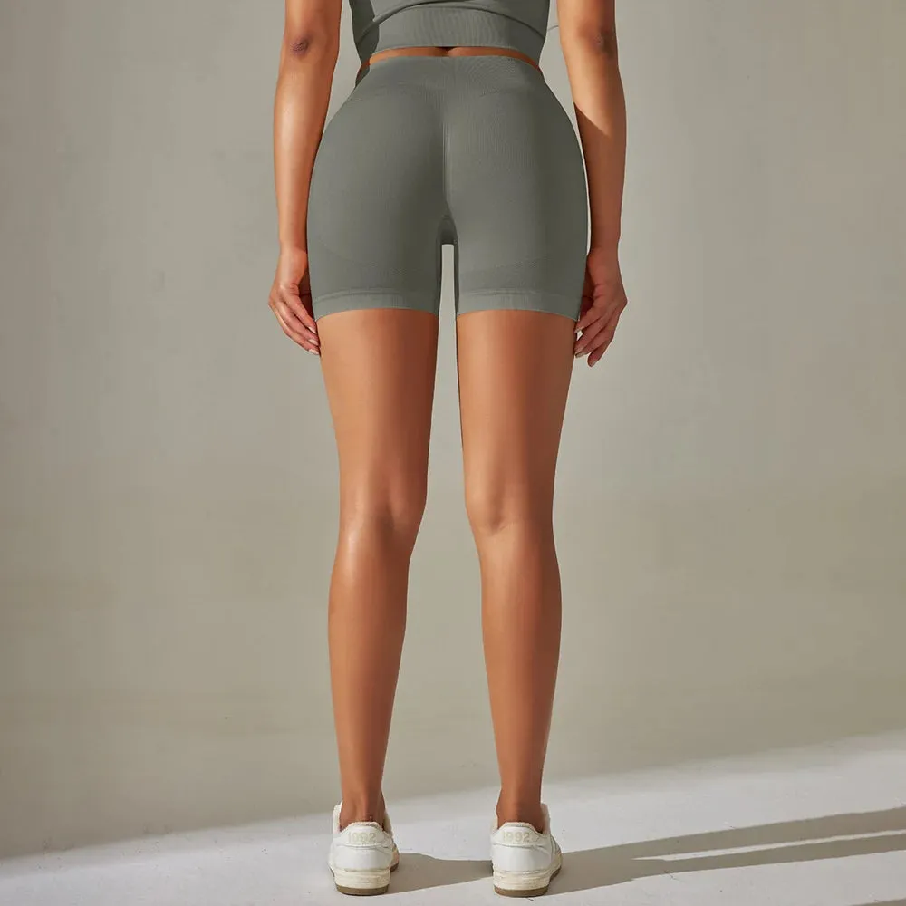 Scrunch Butt Yoga Shorts Women - Seamless Sports Shorts, Fitness High Waist Workout Gym Shorts, Push Up Hip Stretchy Running Bottom