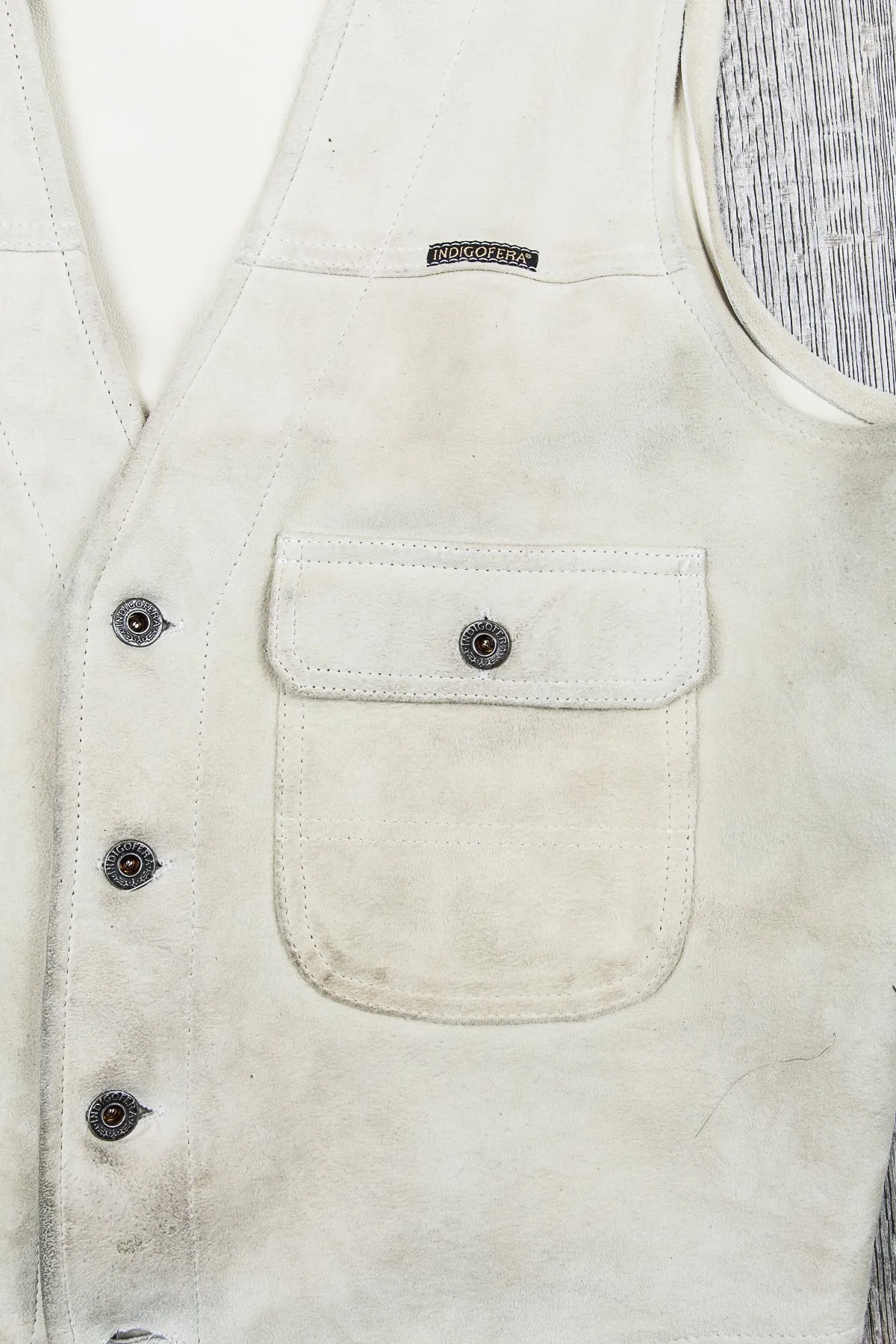Second Hand Indigofera Harrison Leather Vest White