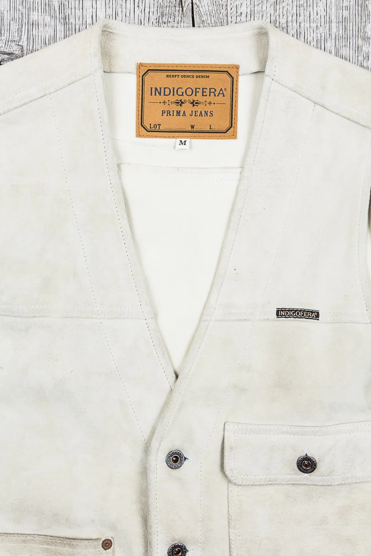 Second Hand Indigofera Harrison Leather Vest White