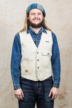 Second Hand Indigofera Harrison Leather Vest White