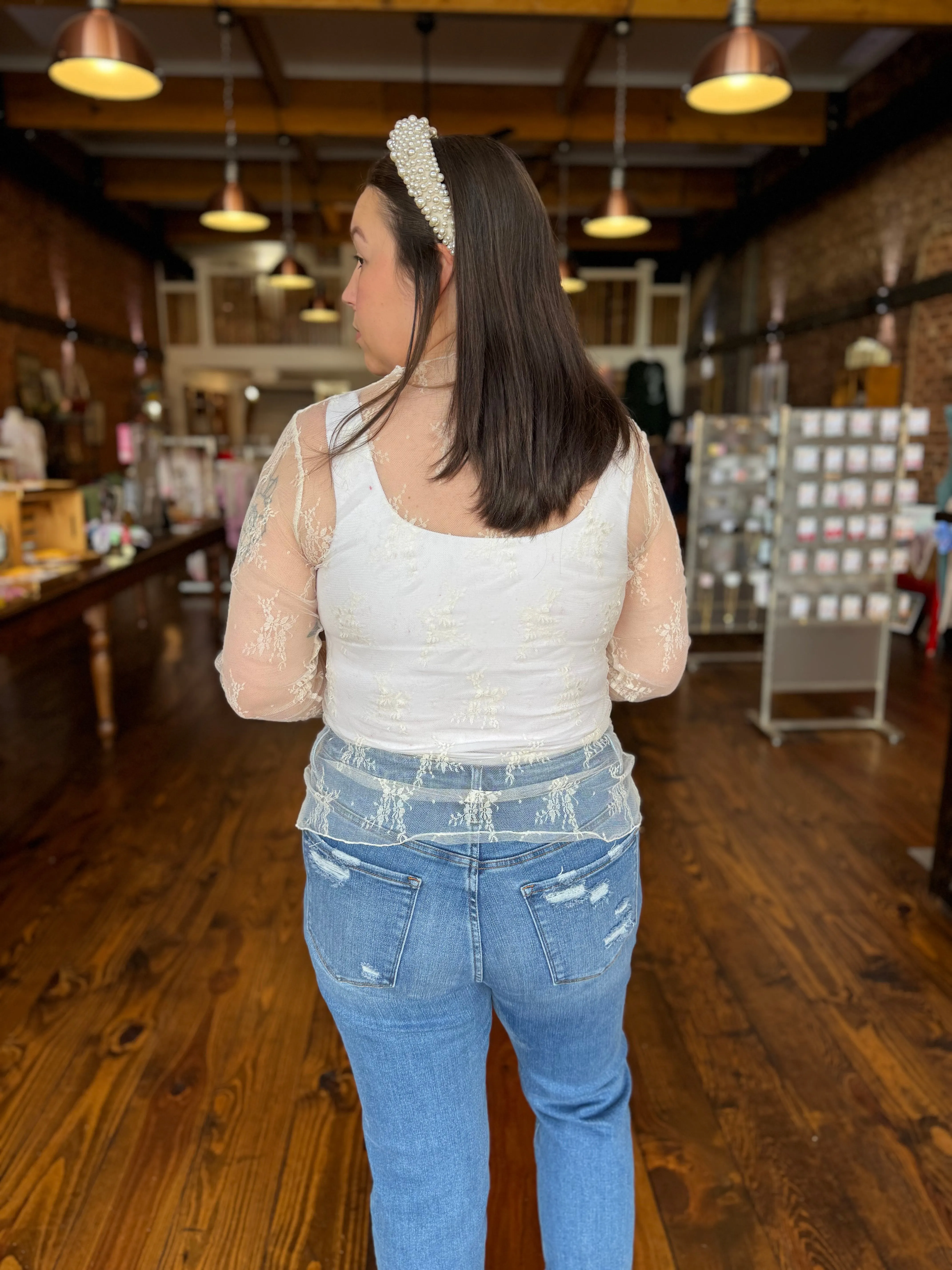 Sheer Floral Lace Top