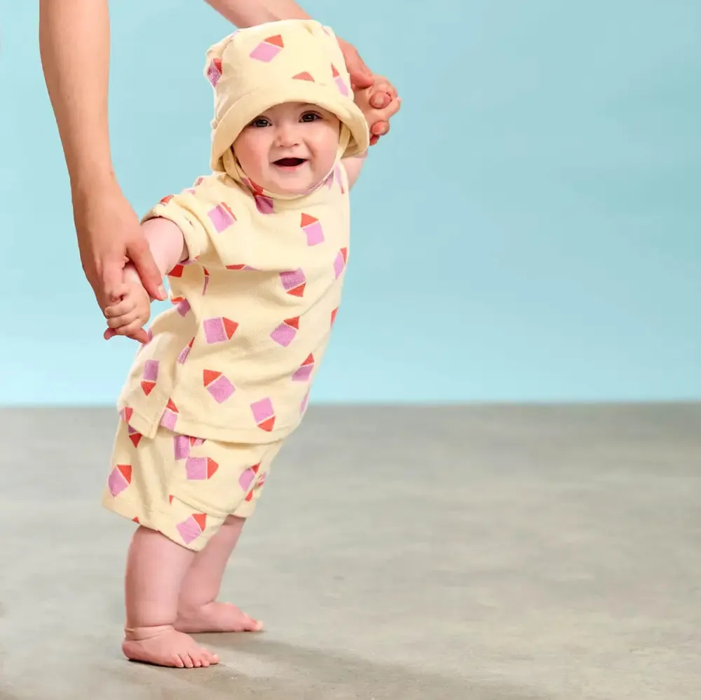 Shoreline - Pink Beach Hut Towelling Shorts