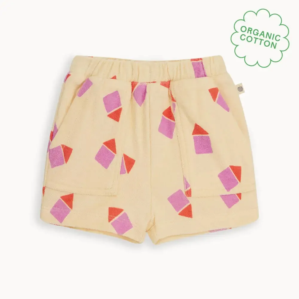 Shoreline - Pink Beach Hut Towelling Shorts
