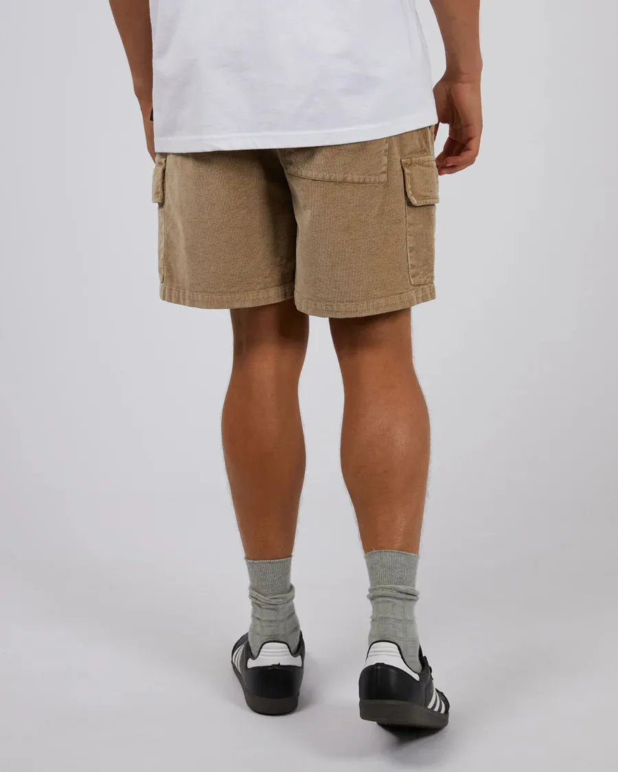 SILENT THEORY CARGO CORD SHORT TAN