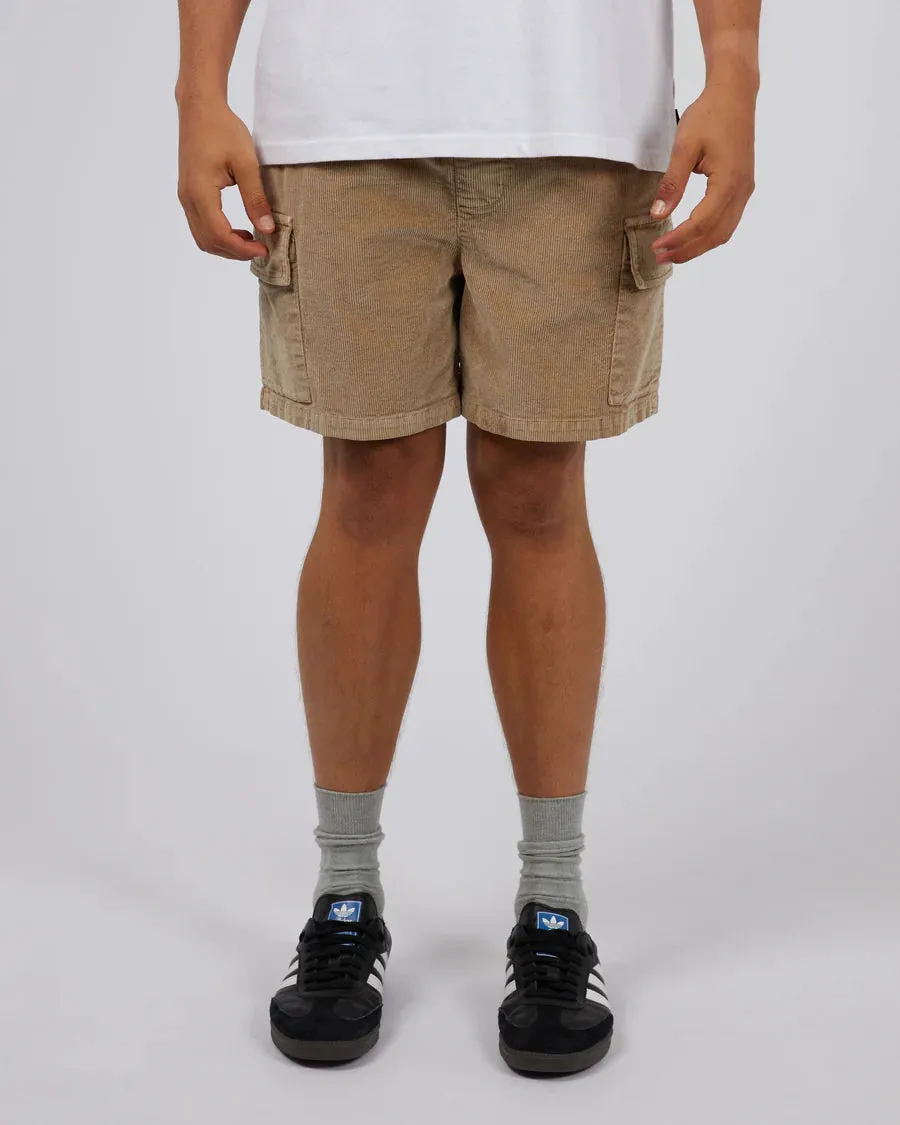 SILENT THEORY CARGO CORD SHORT TAN