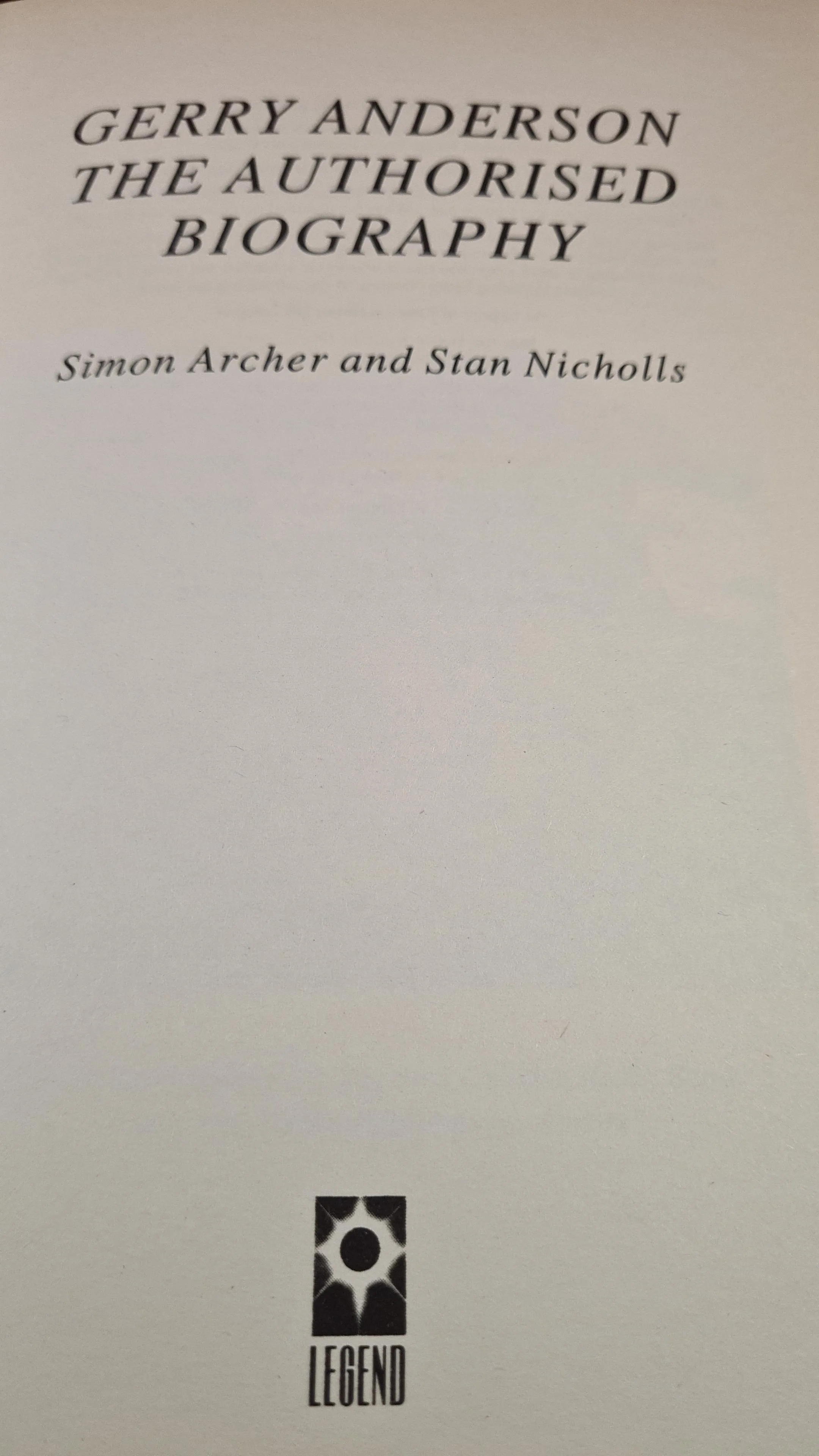 Simon Archer & Stan Nicholls-Gerry Anderson, Legend Books, 1996