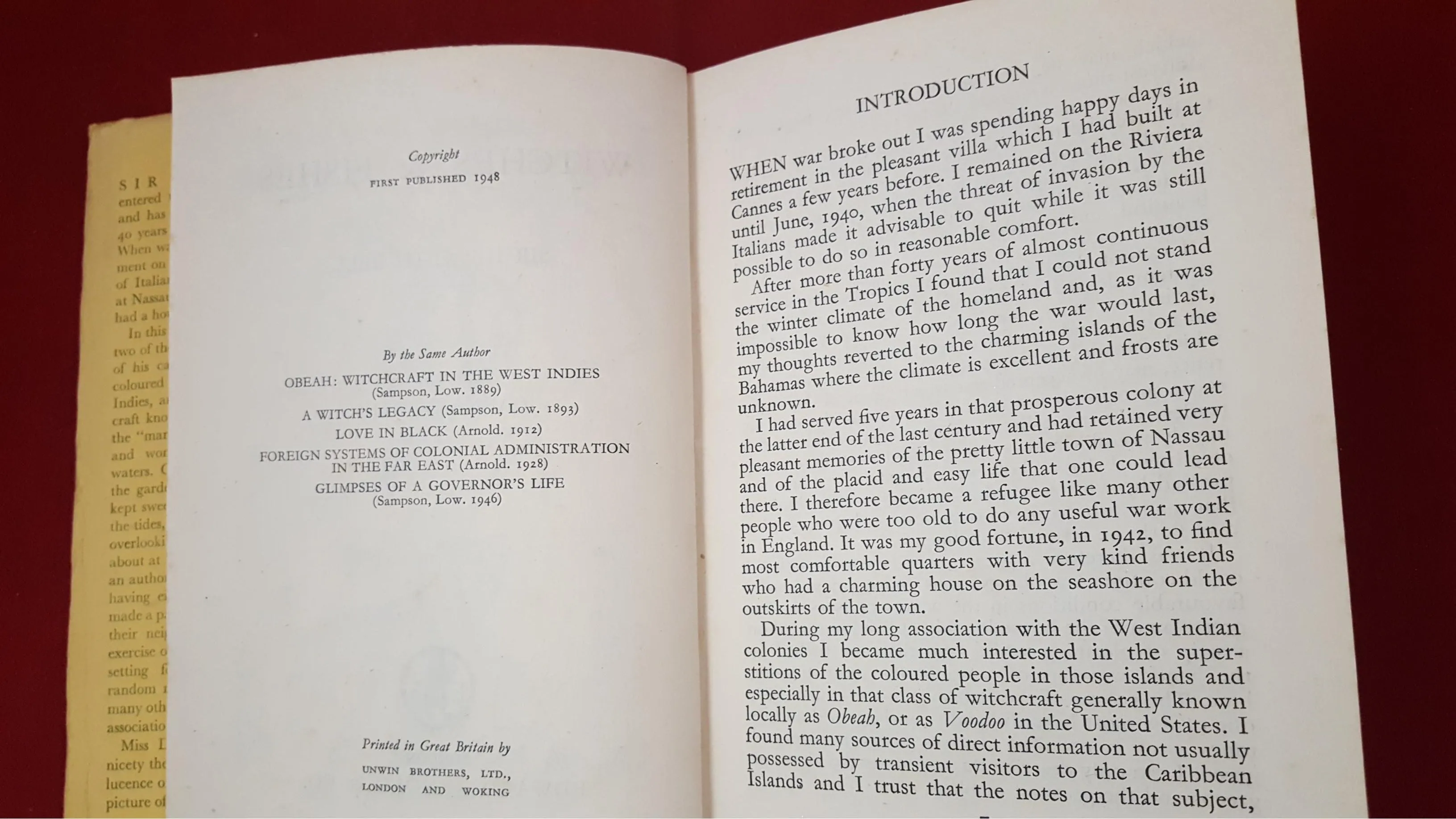 Sir Hesketh Bell - Witches & Fishes, Edward Arnold, 1948, 1st Edition