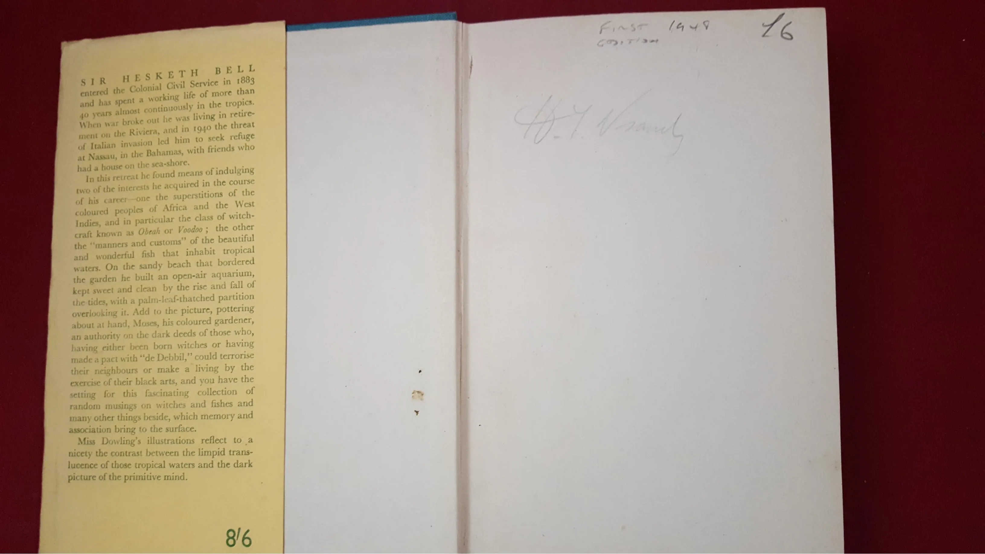 Sir Hesketh Bell - Witches & Fishes, Edward Arnold, 1948, 1st Edition