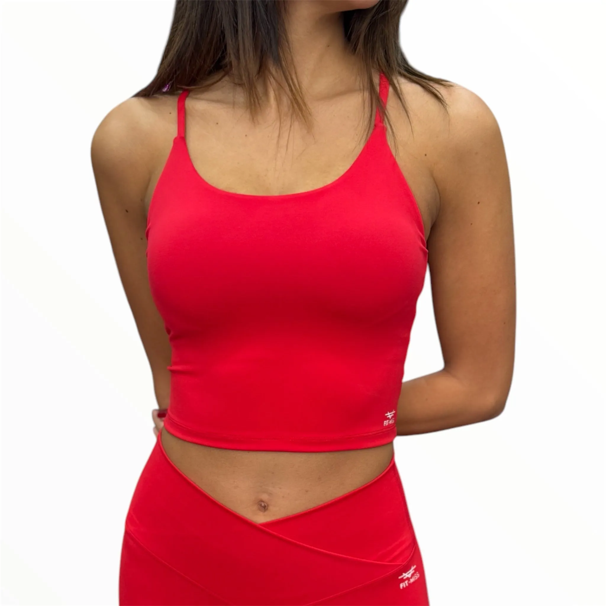 Sleek Support Padded Top - Candy Apple