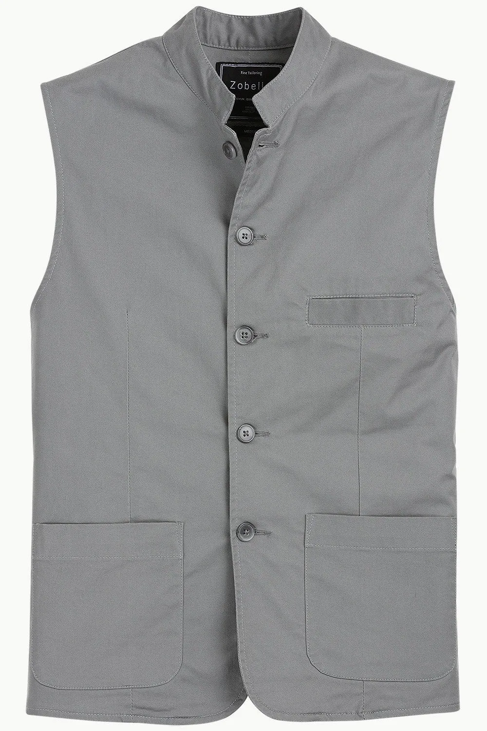 Sleeveless Nehru Stone Grey Jacket