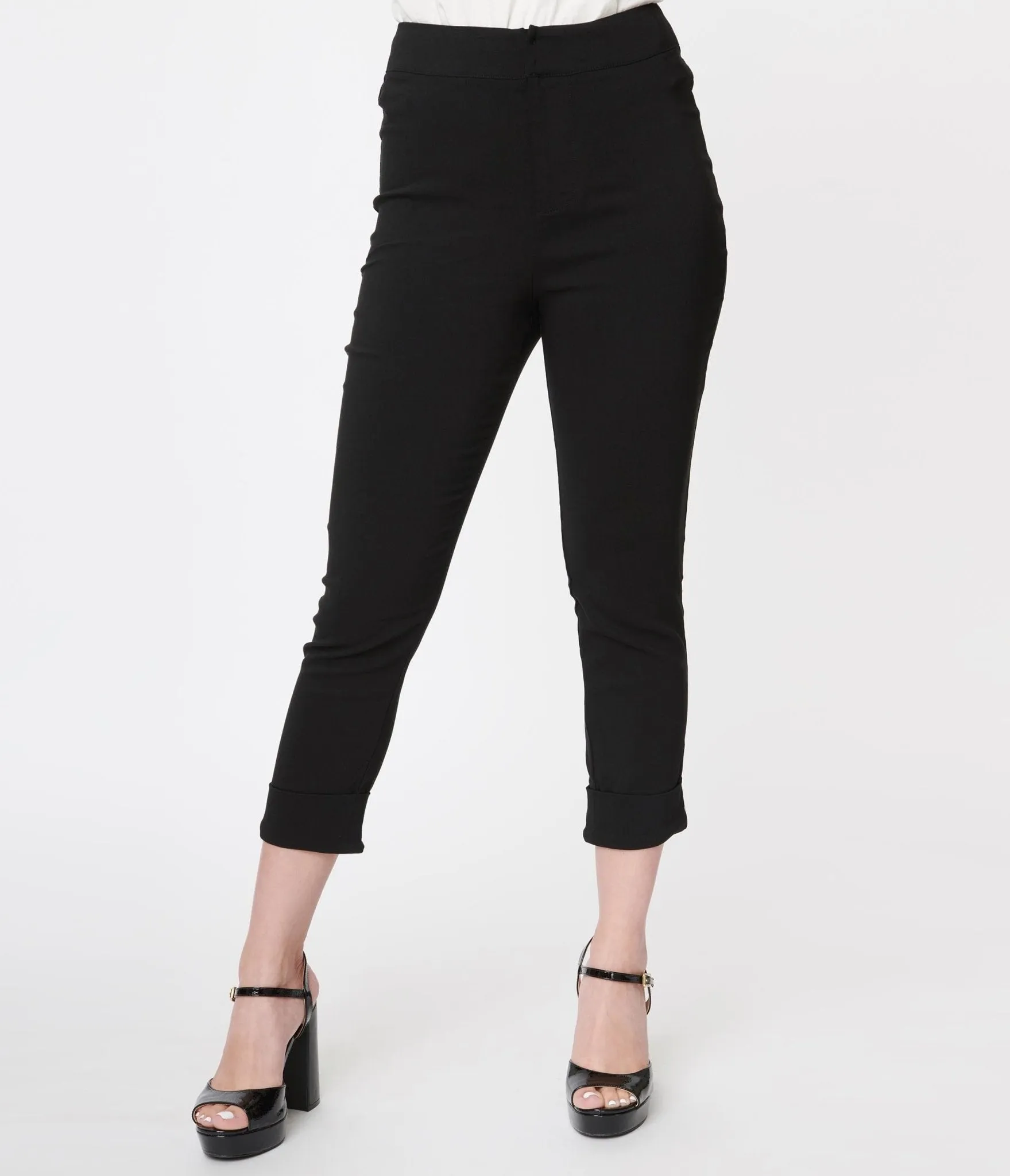 Smak Parlour Black Heart Pocket Smarty Pants Capris
