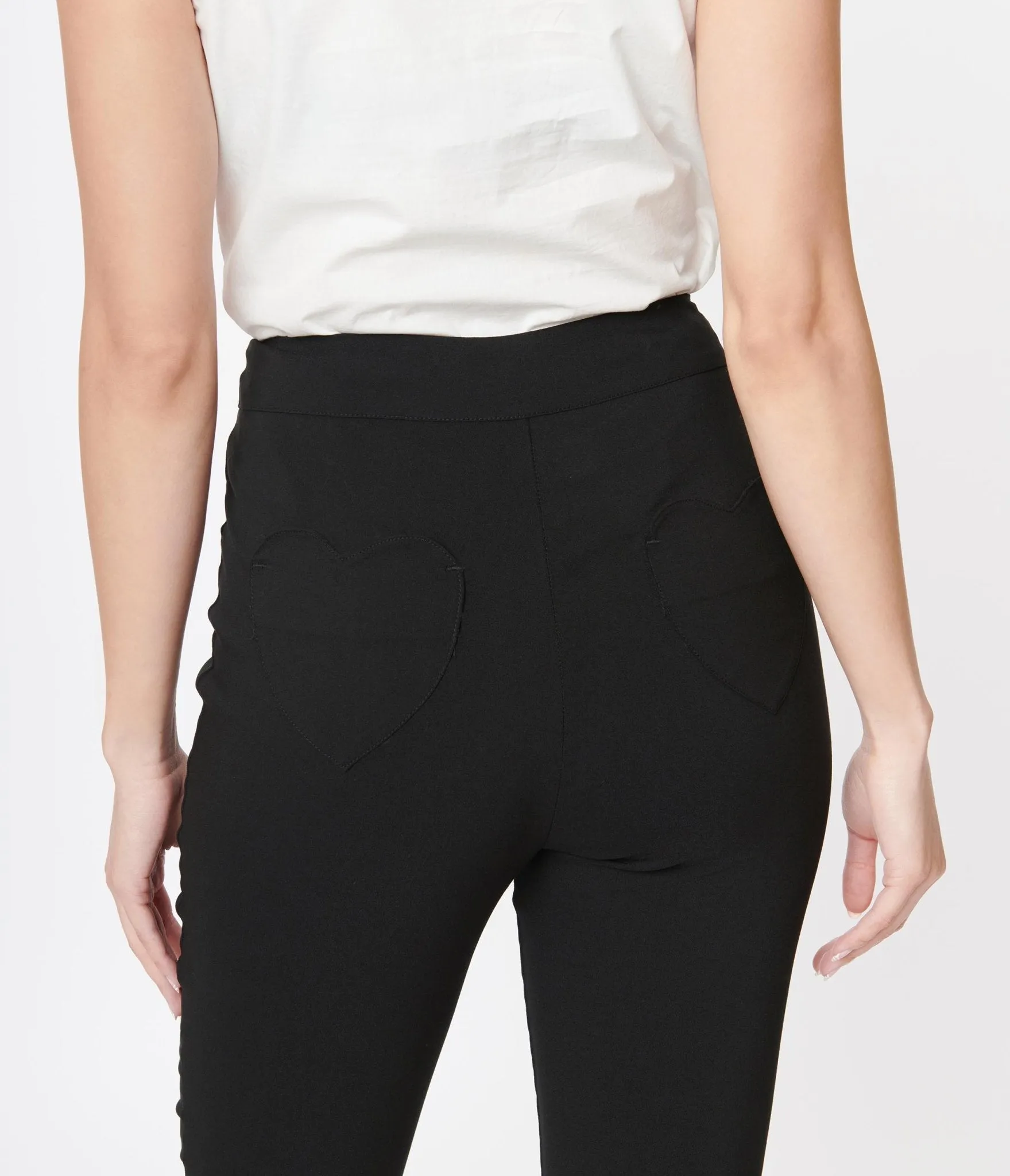 Smak Parlour Black Heart Pocket Smarty Pants Capris