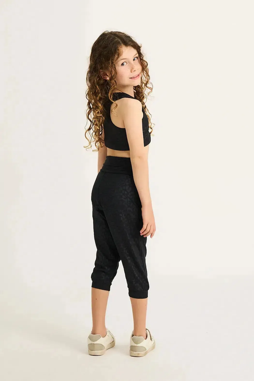 Soft To Touch Kids Jogger Capris - Black Exotic Touch Jag