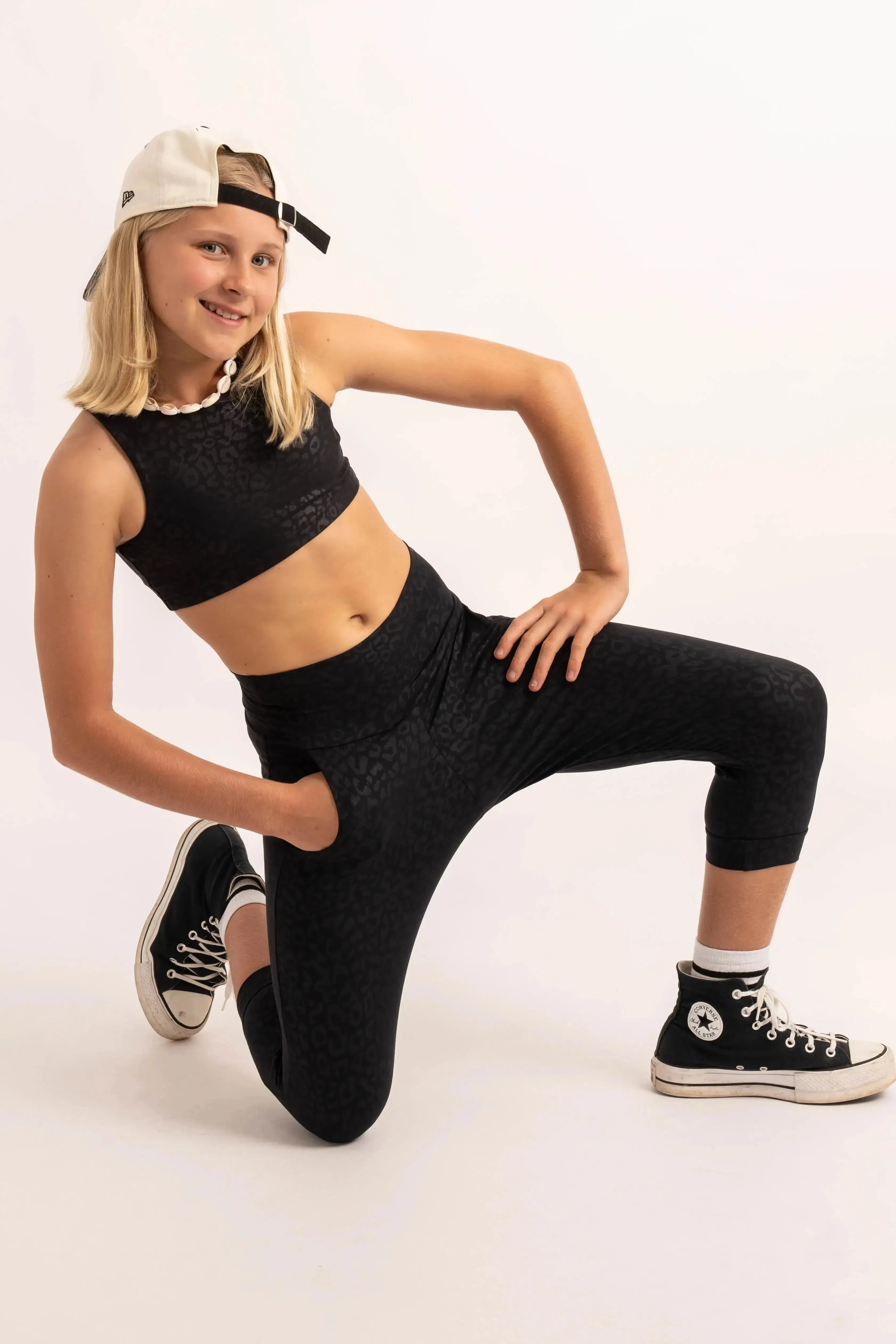 Soft To Touch Kids Jogger Capris - Black Exotic Touch Jag