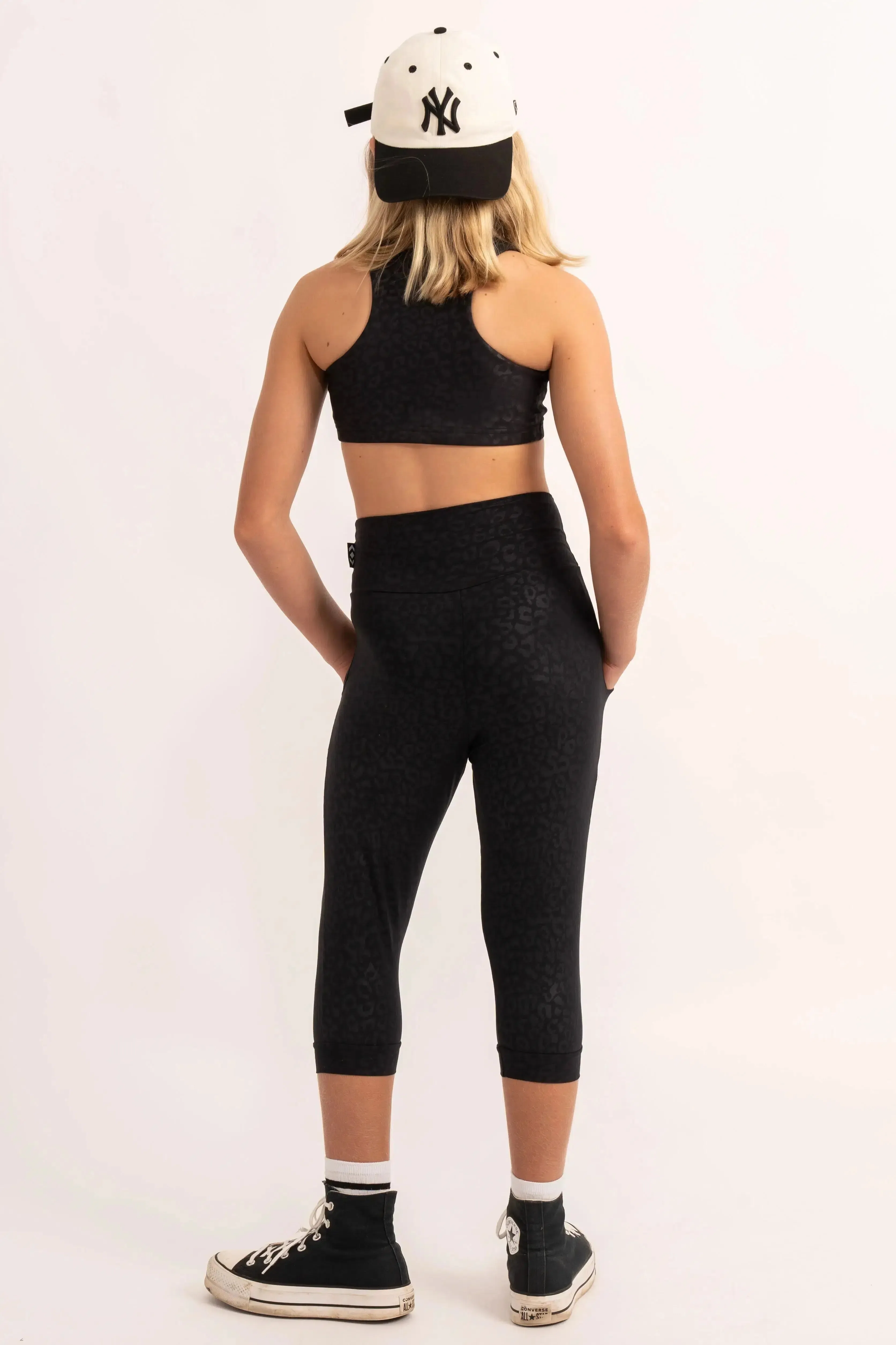 Soft To Touch Kids Jogger Capris - Black Exotic Touch Jag