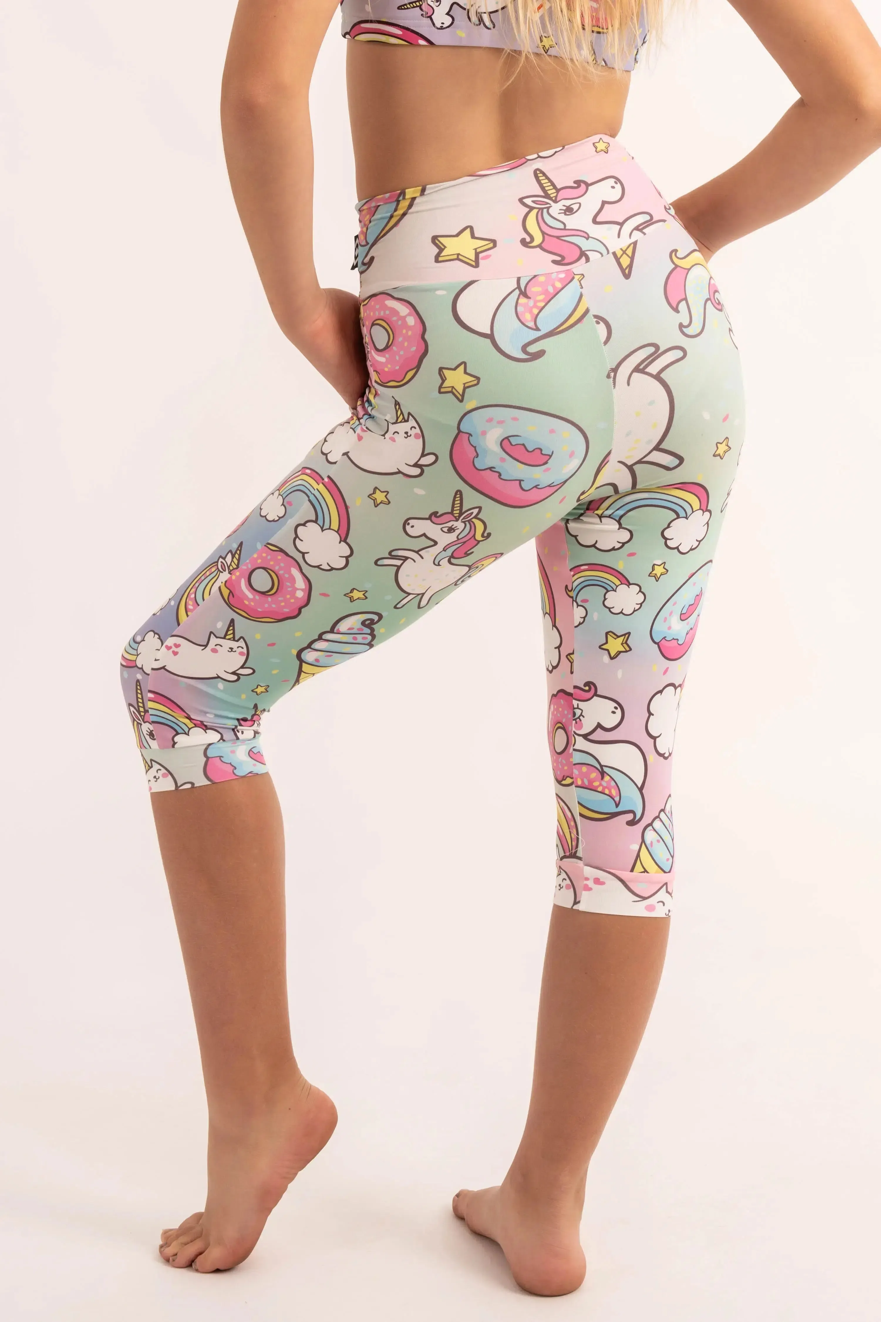 Soft To Touch Kids Jogger Capris - Unicorn