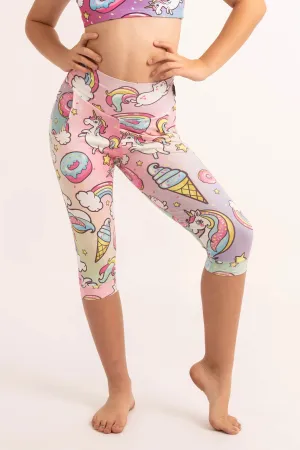 Soft To Touch Kids Jogger Capris - Unicorn
