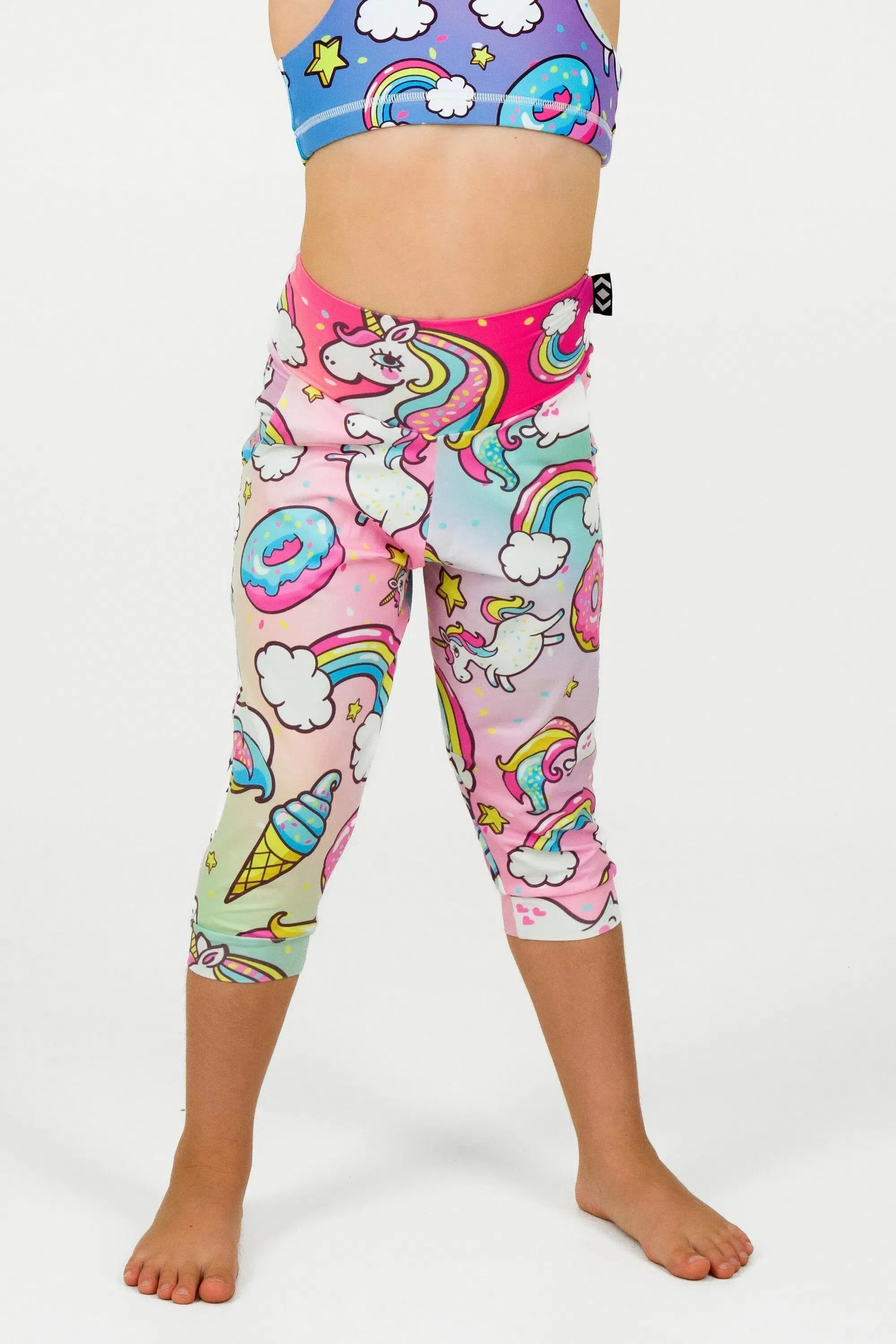 Soft To Touch Kids Jogger Capris - Unicorn
