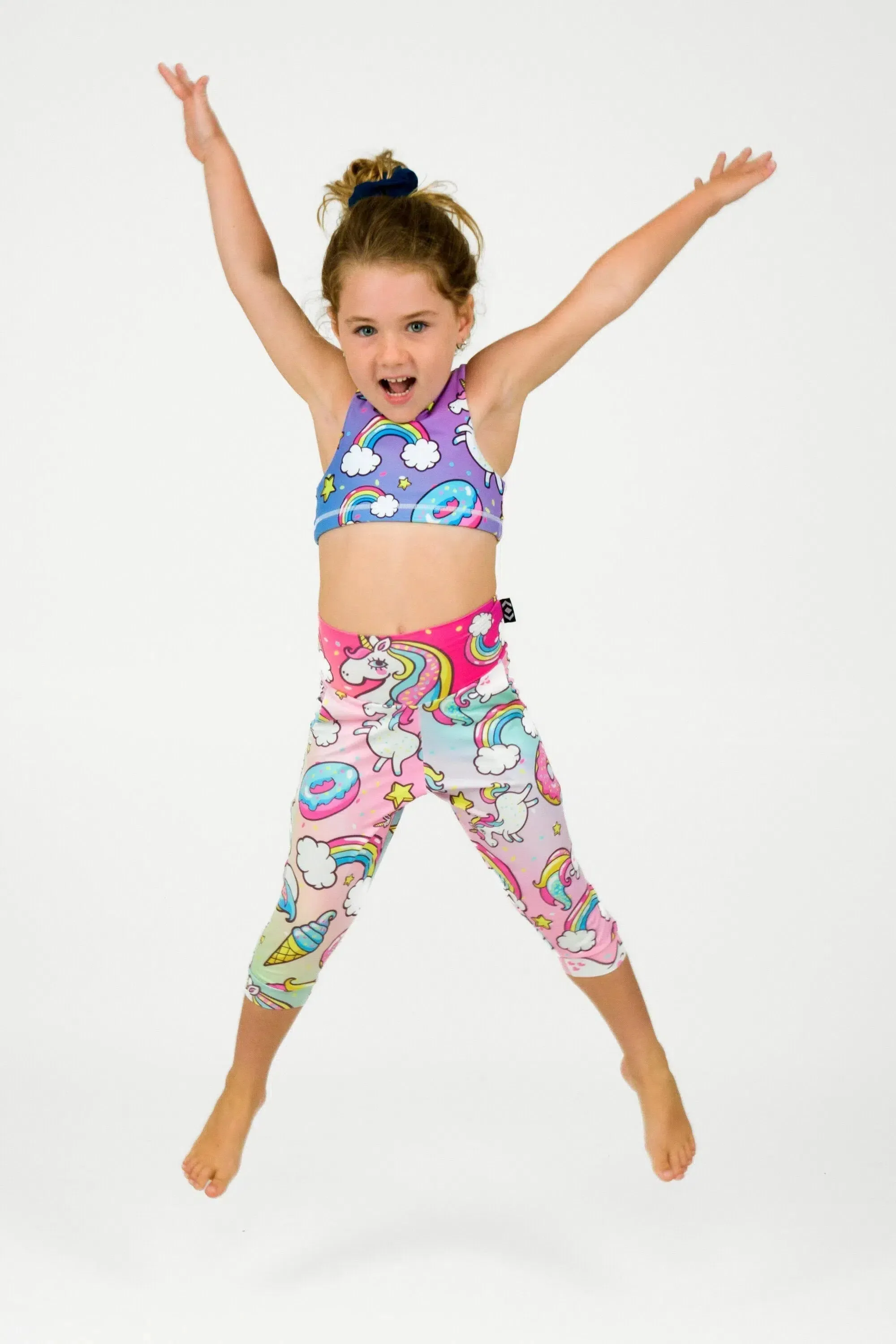 Soft To Touch Kids Jogger Capris - Unicorn