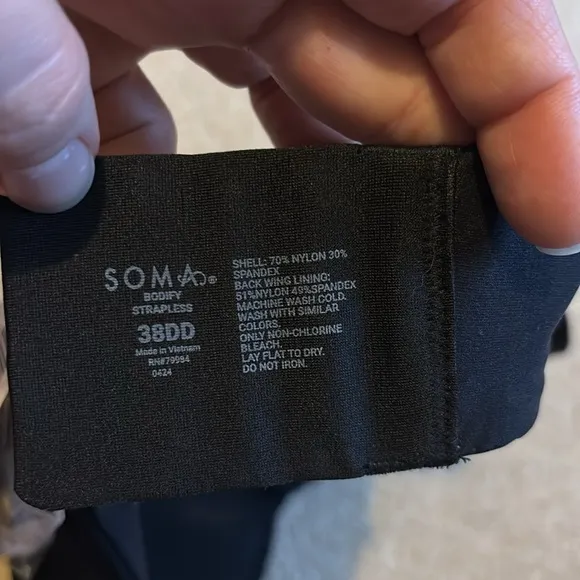 Soma Bodify Black Strapless Bra