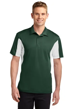 Sport-Tek Tall Side Blocked Micropique Sport-Wick Polo. TST655 Forest Green/ White Tall