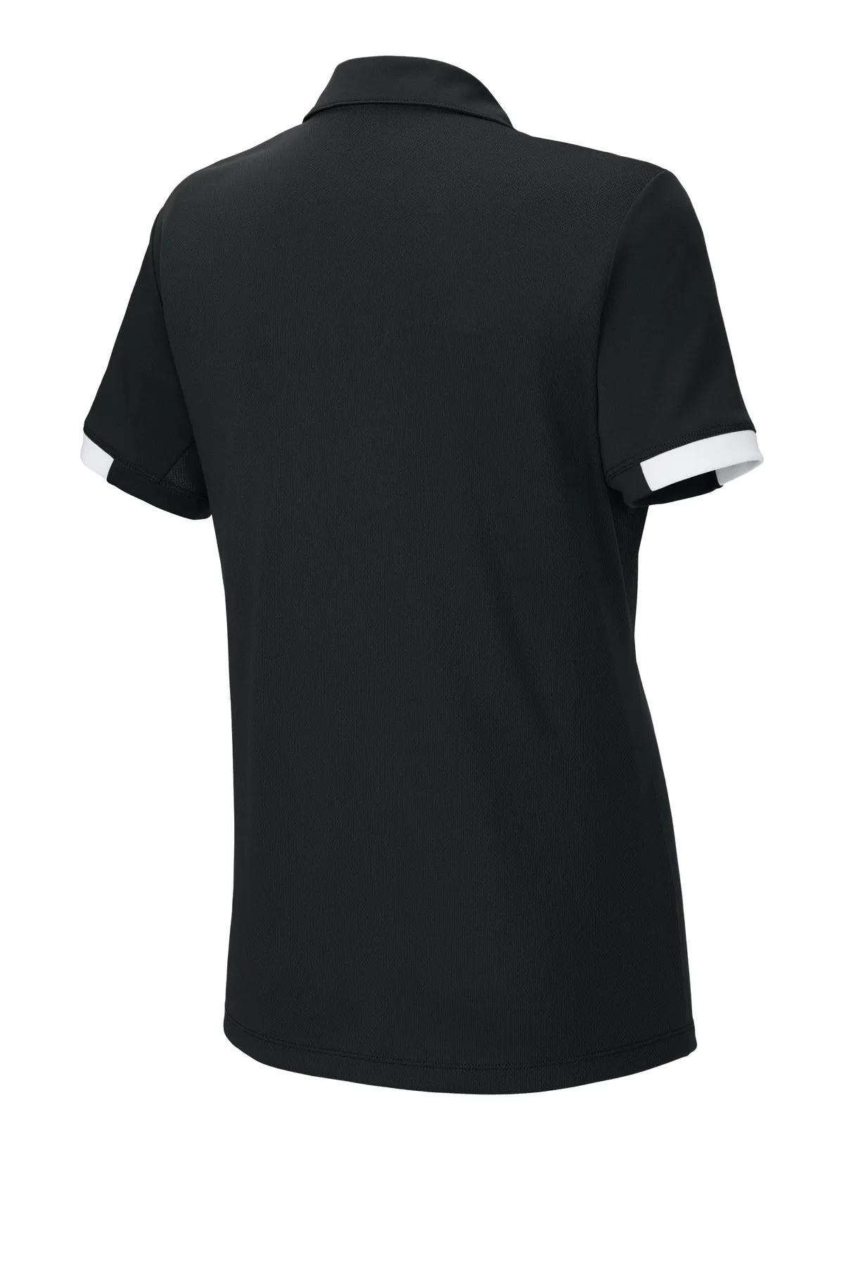 Sport-Tek Women's Club Colorblock Polo LST444 Black/ White