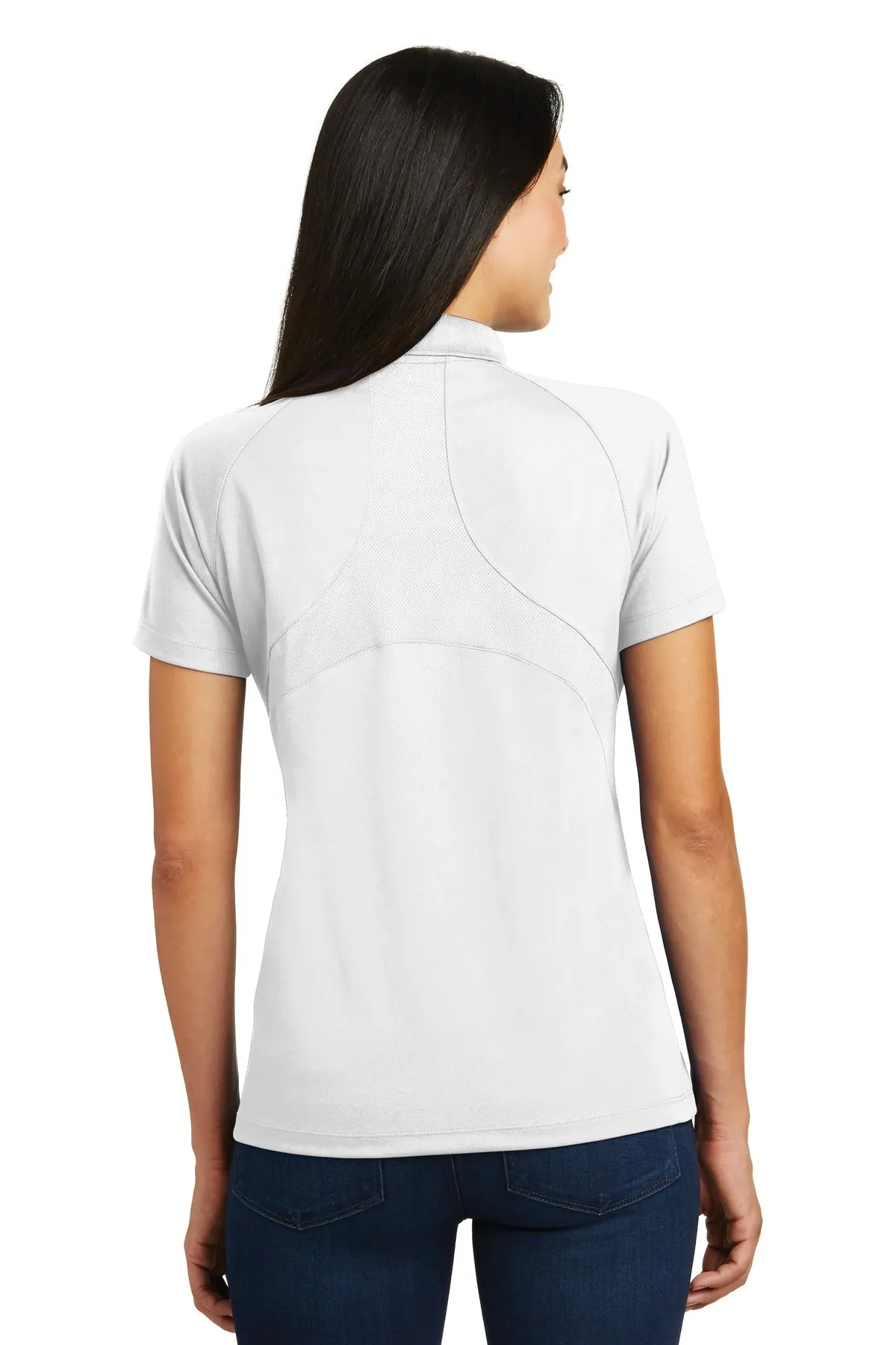Sport-Tek Women's Dri-Mesh Pro Polo. L474 White