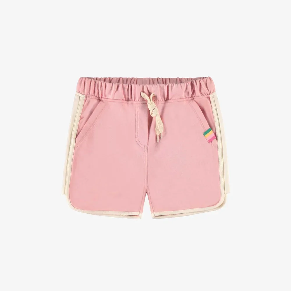 Sporty pink shorts in french cotton