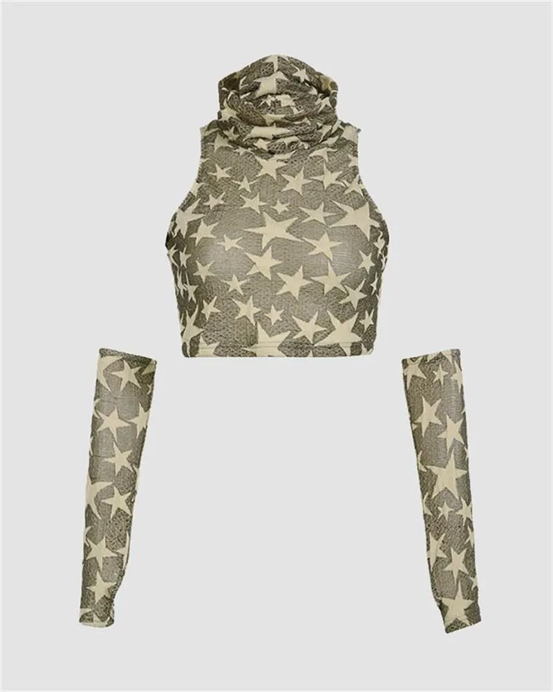 Starry Arrats Cropped Top with Gloves