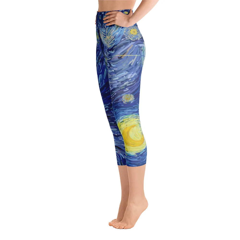 Starry Night - Yoga Capri Leggings