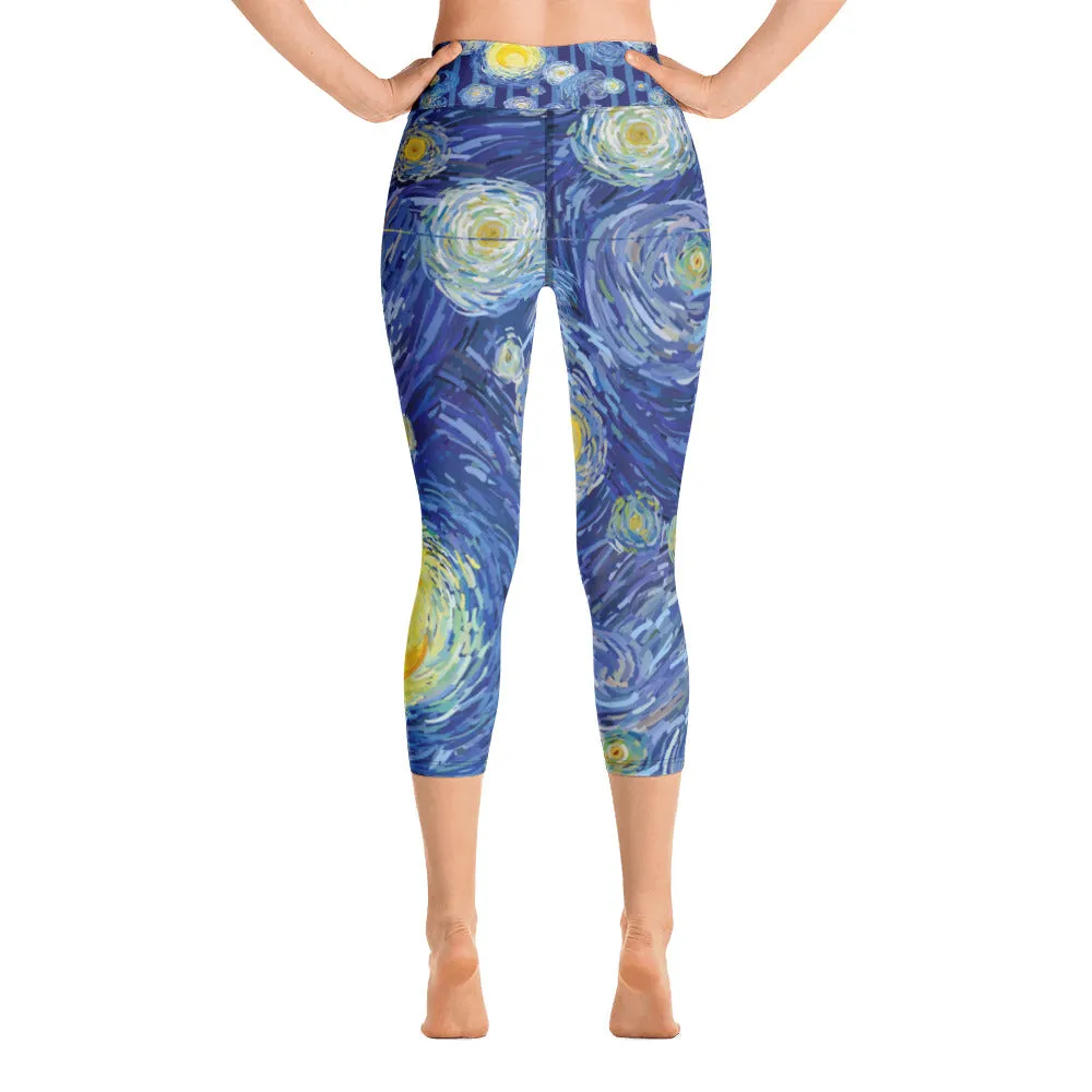 Starry Night - Yoga Capri Leggings