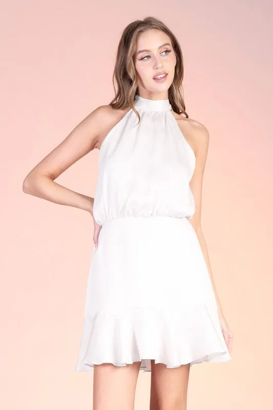 STEPHANIE HALTER MINI DRESS