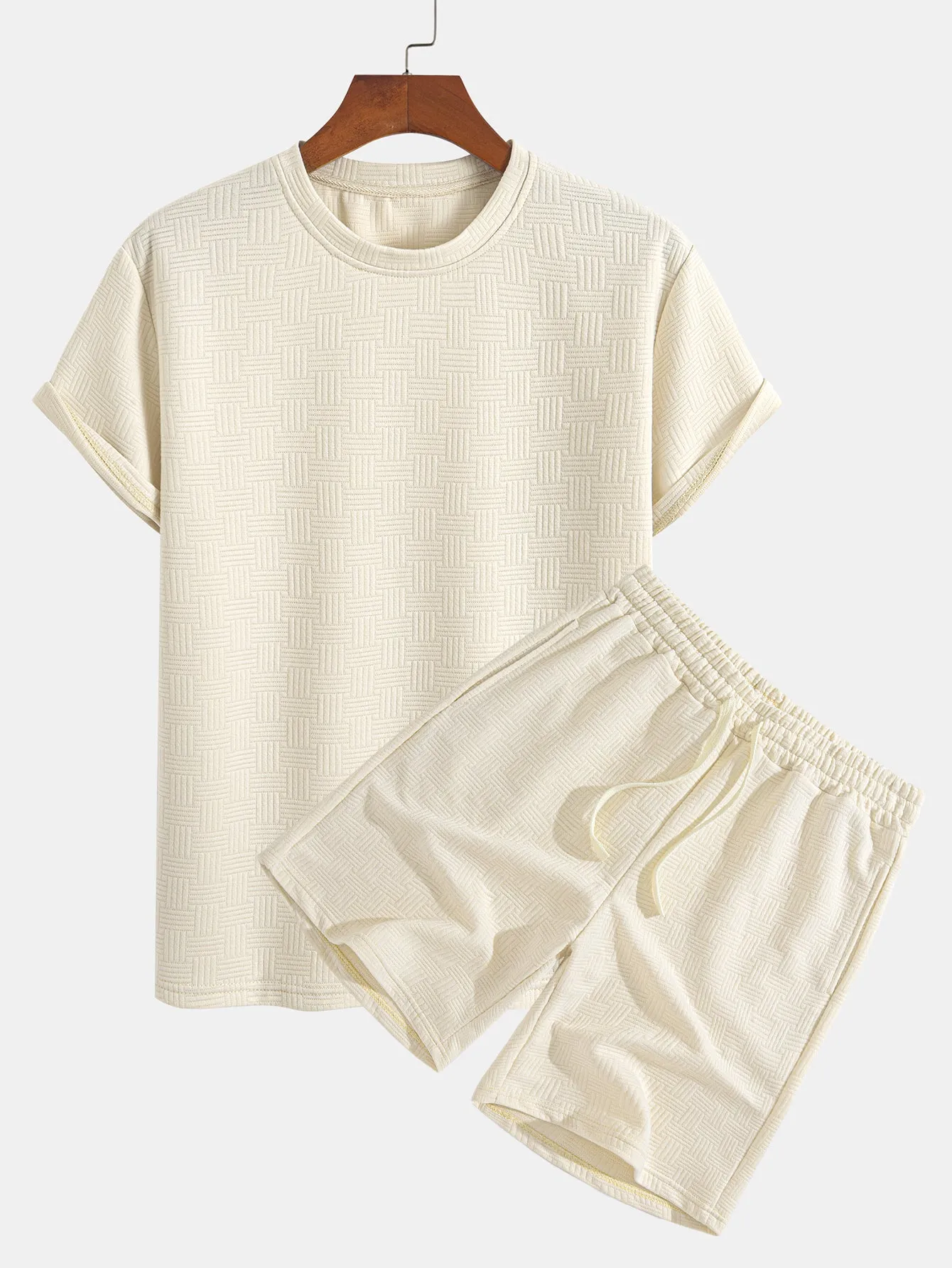 Striped Jacquard T-Shirt & Shorts Set
