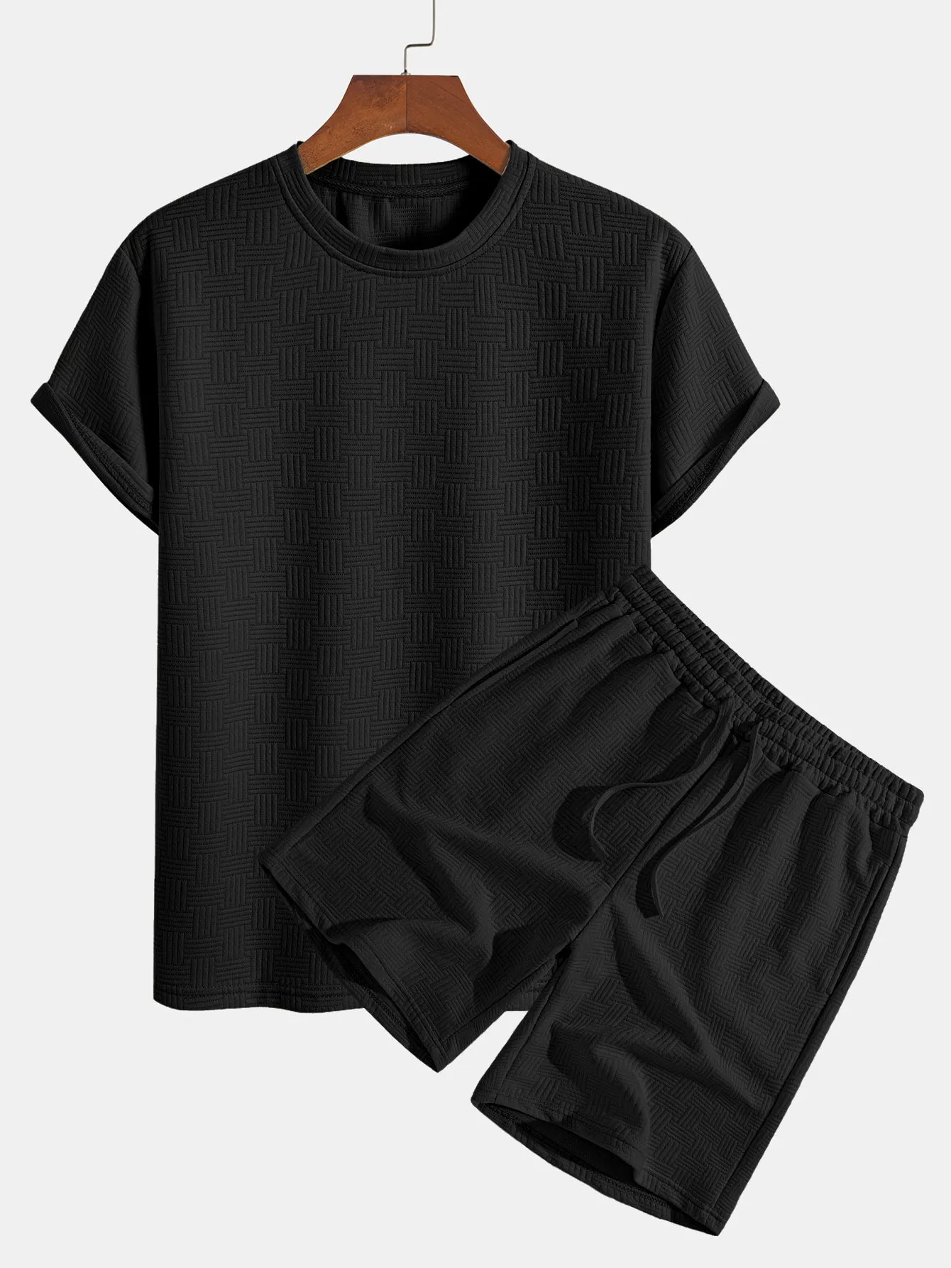 Striped Jacquard T-Shirt & Shorts Set