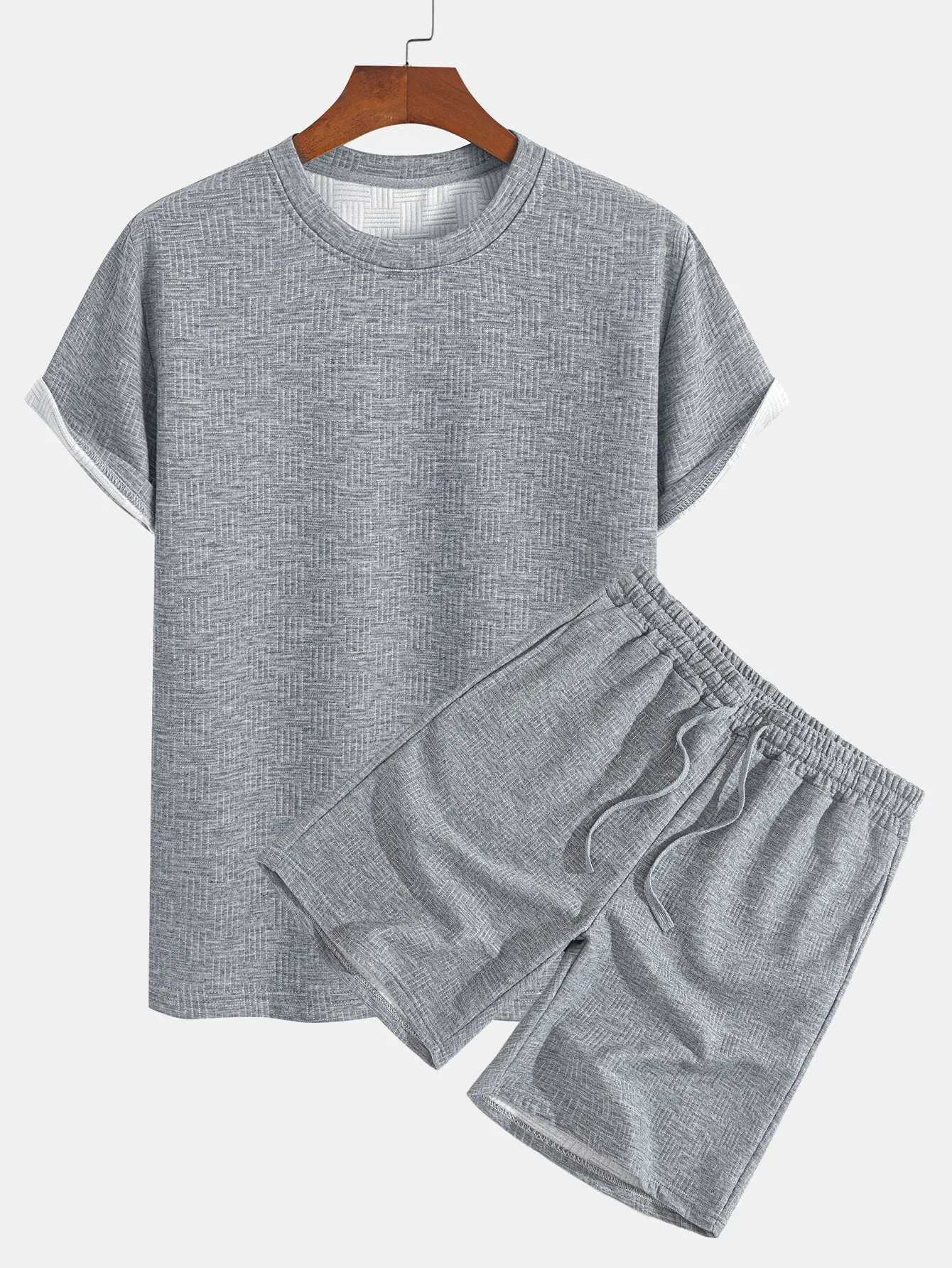 Striped Jacquard T-Shirt & Shorts Set