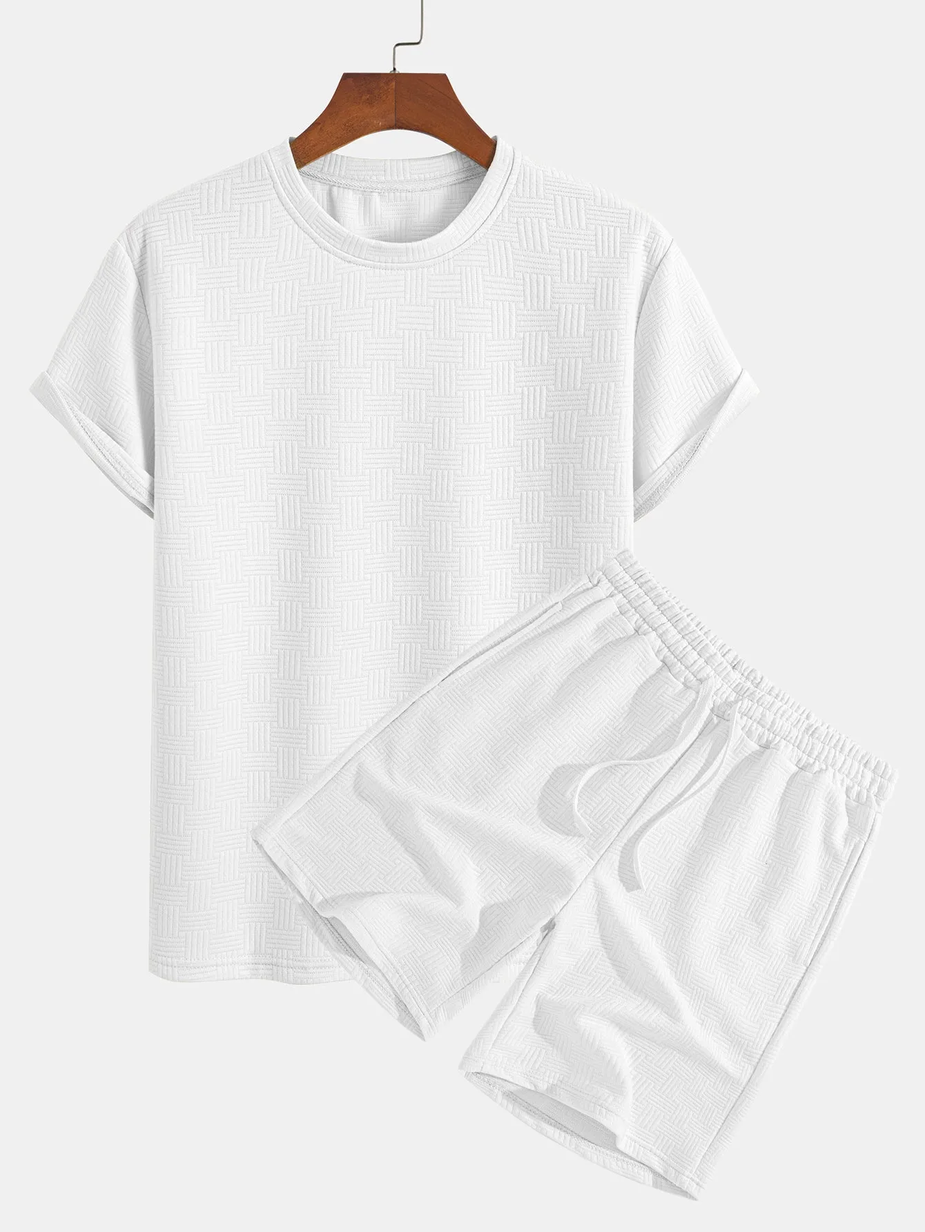Striped Jacquard T-Shirt & Shorts Set