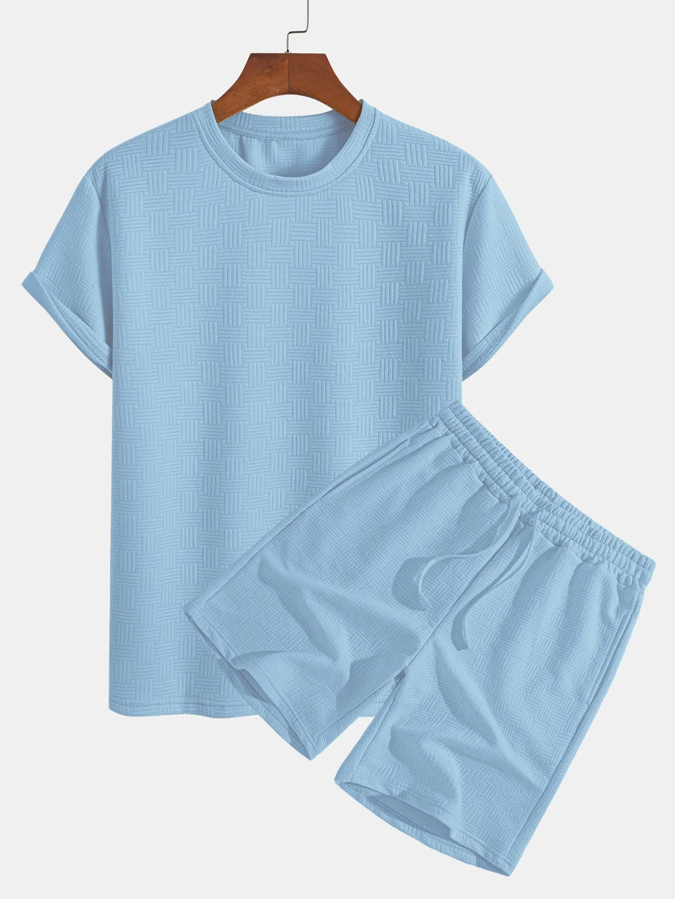 Striped Jacquard T-Shirt & Shorts Set