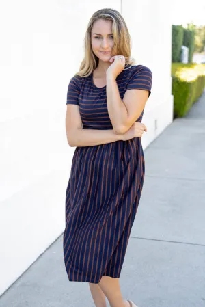 Striped Midi Pocket Dress