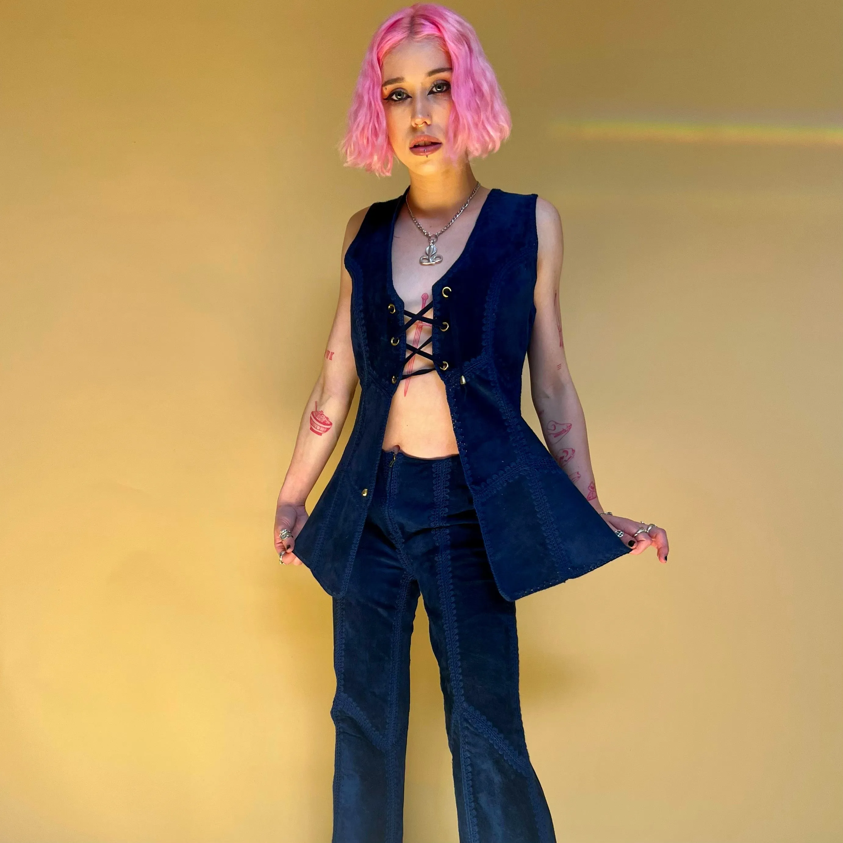 Suede 1970s Two piece Pants & Vest