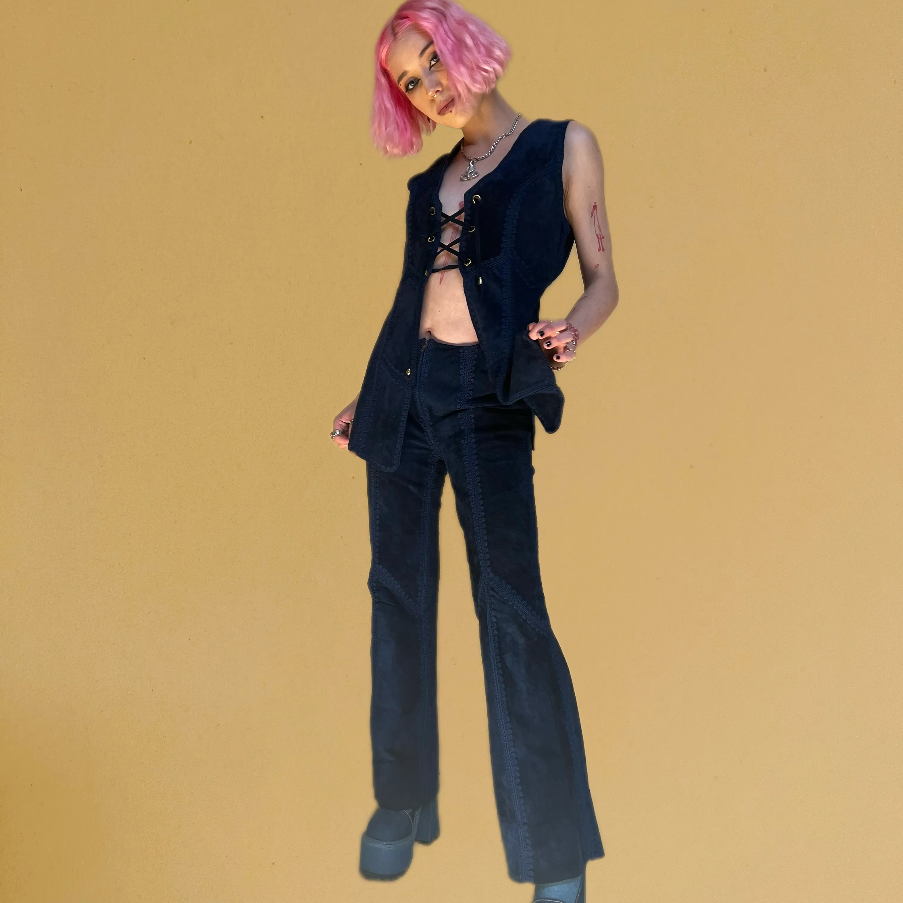 Suede 1970s Two piece Pants & Vest