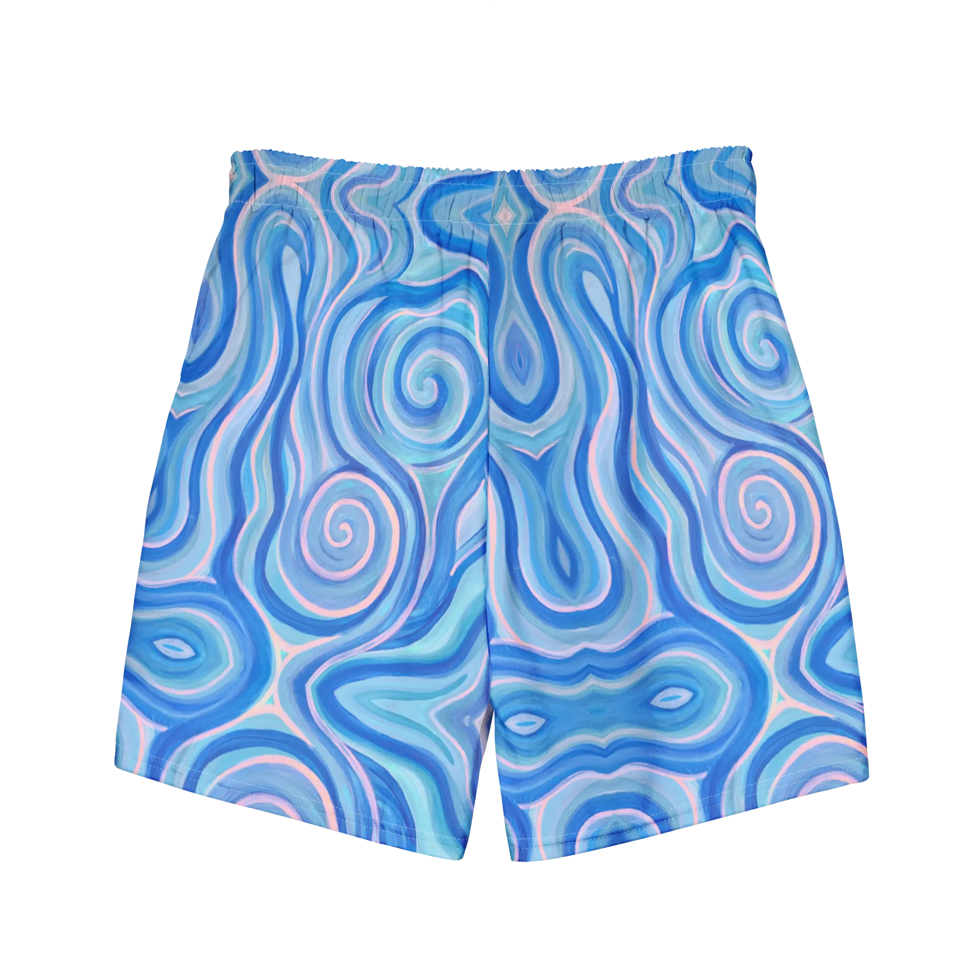 Swim Trunks ( Secret Internal Pocket)- "Aqua" Design