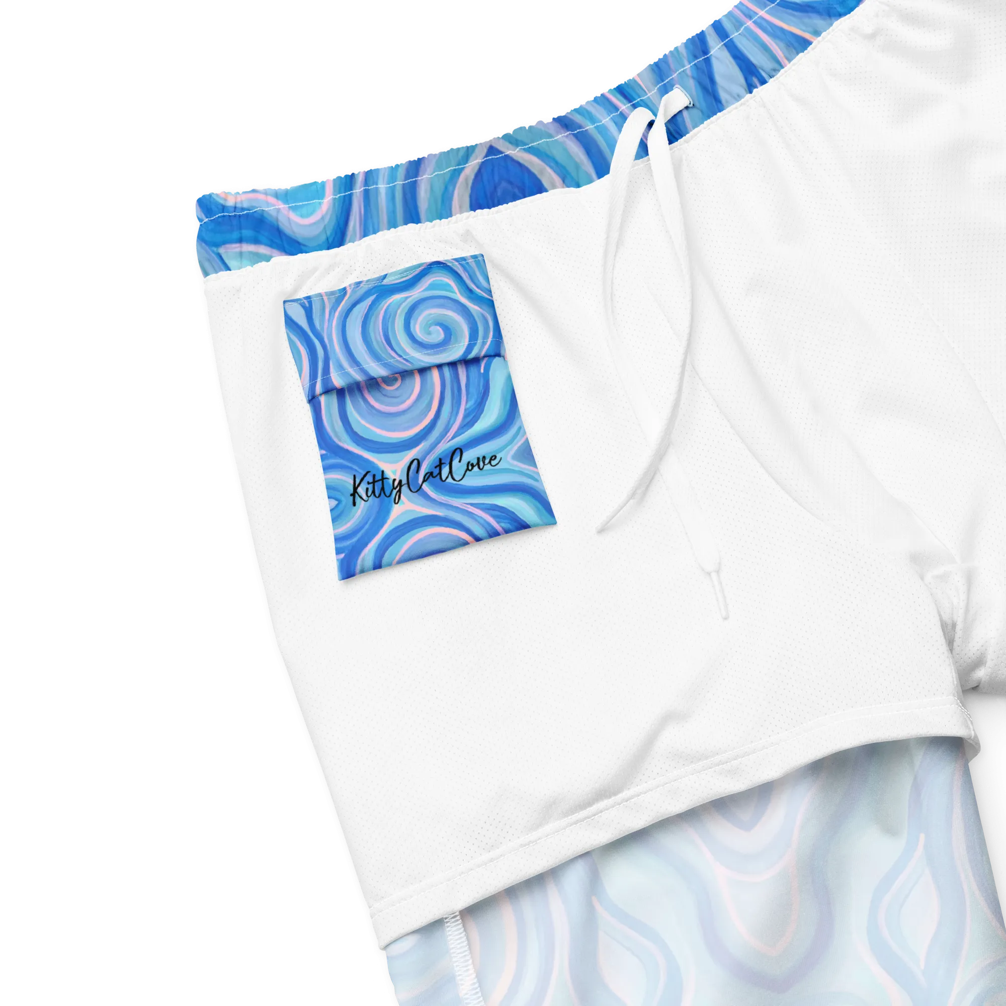 Swim Trunks ( Secret Internal Pocket)- "Aqua" Design
